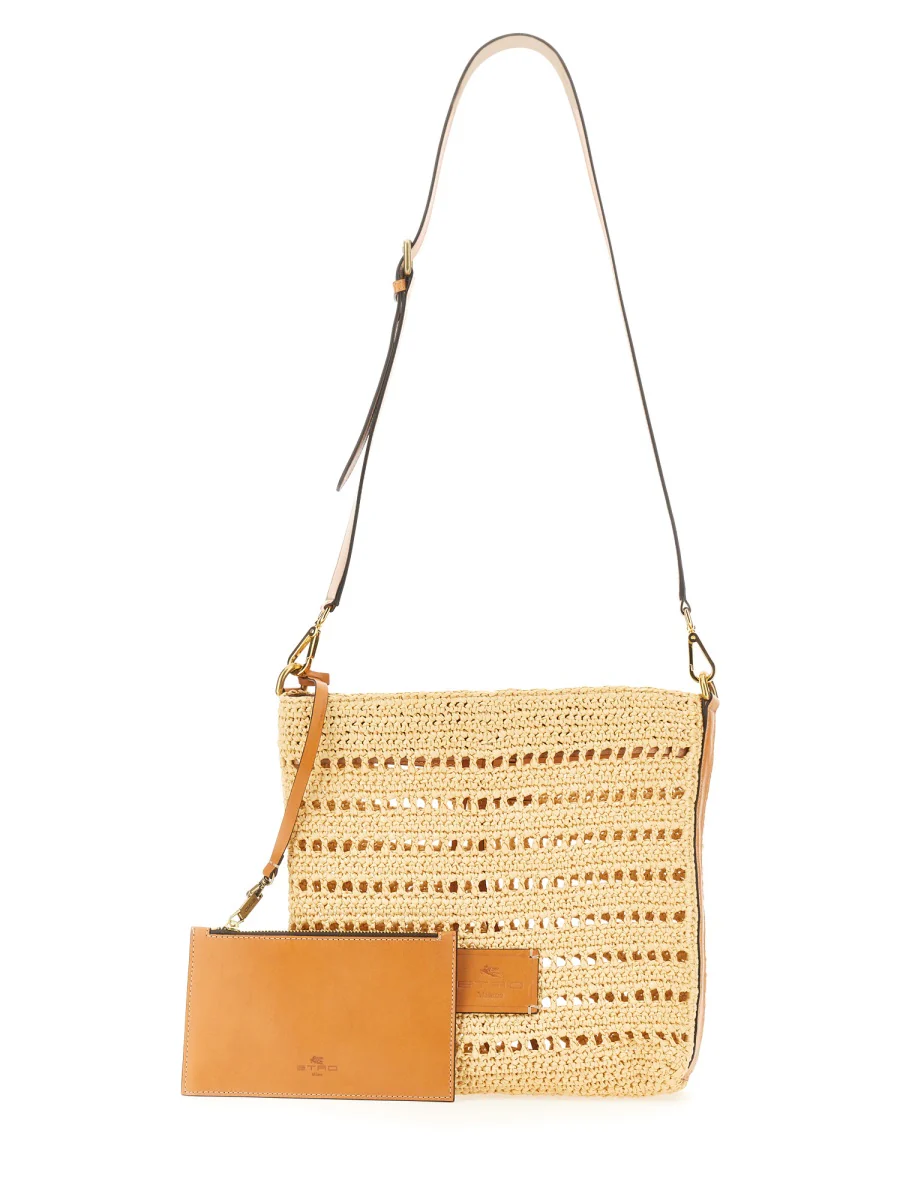 ETRO Perforated Raffia Shoulder Bag - Image 3