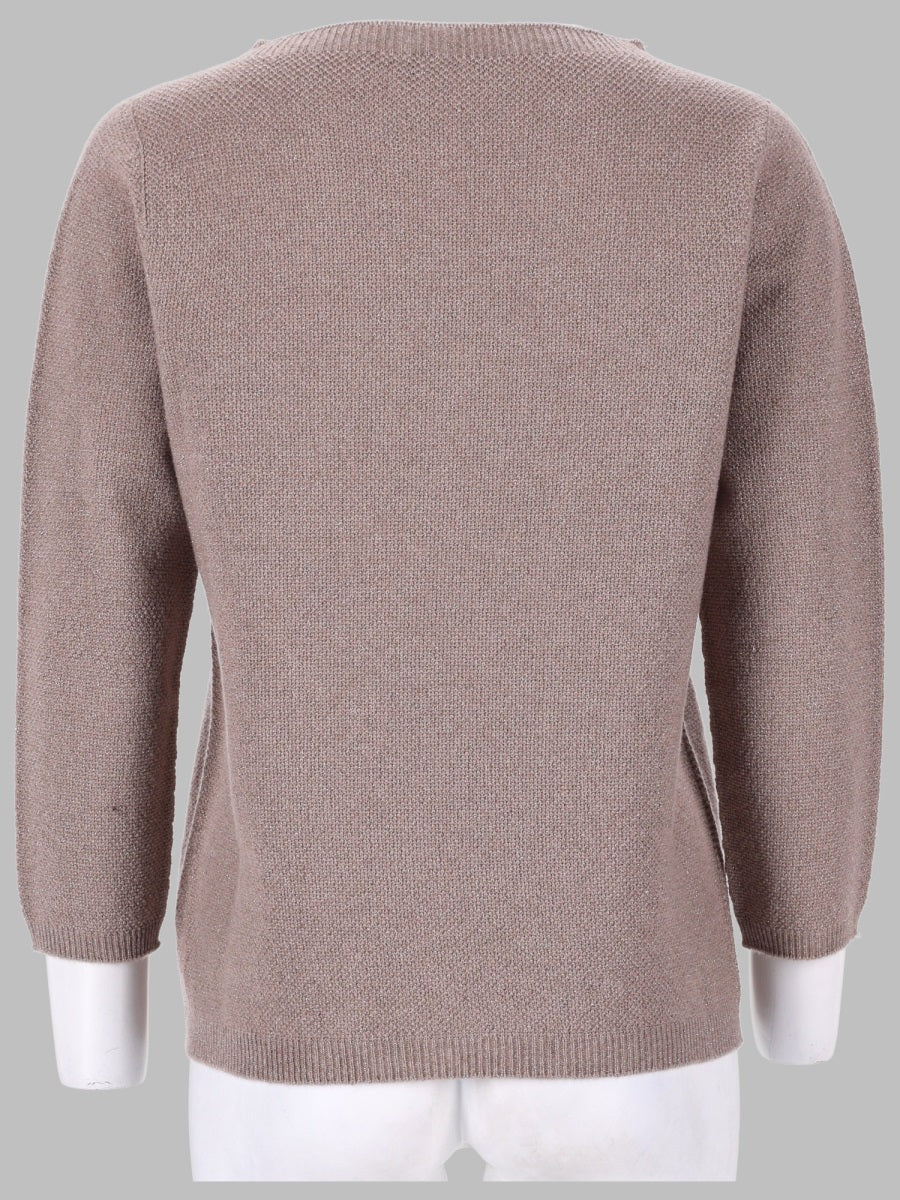 Fabiana Filippi Platinum Lurex Wool-Blend Sweater - Image 2