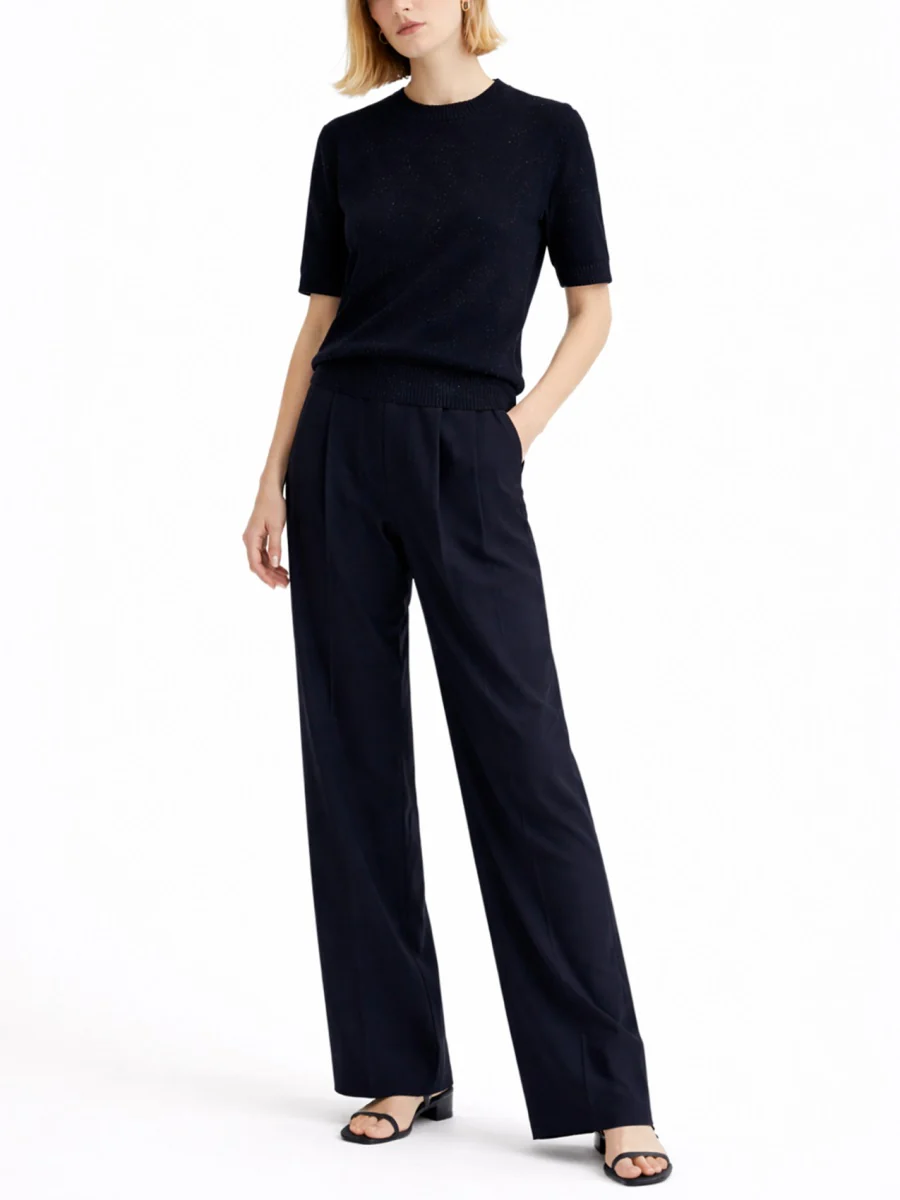 FABIANA FILIPPI Sequin Short Sleeve Crew Neck Sweater - Image 3