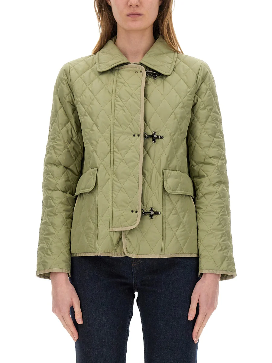 FAY 3-Hook Jacket in Diamond Quilted Nylon