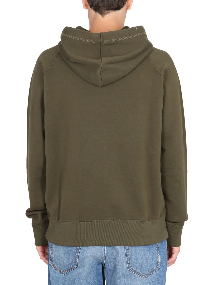 Fay Military Green Hoodie with Drawstring for Men - Image 4