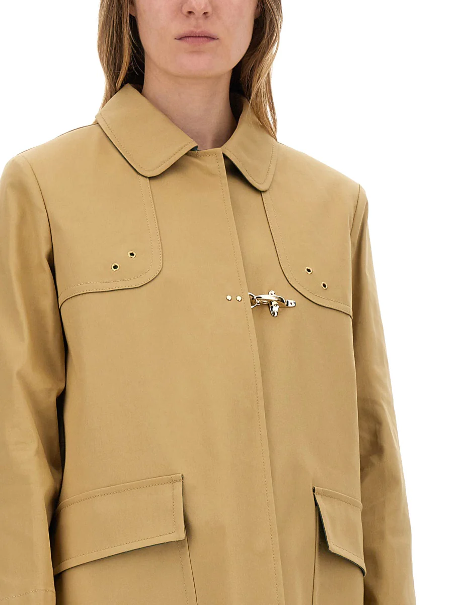 FAY Stretch Cotton Trench Coat - Image 2