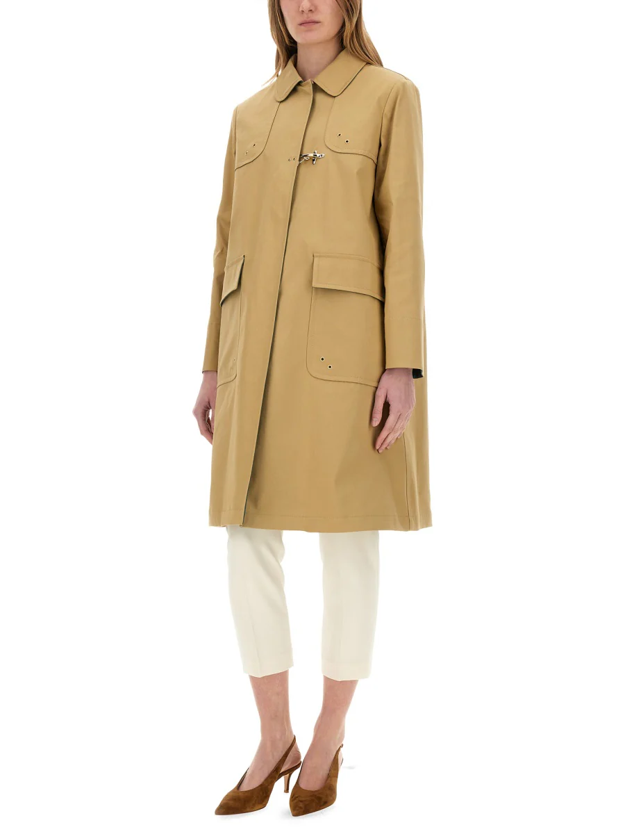 FAY Stretch Cotton Trench Coat - Image 4