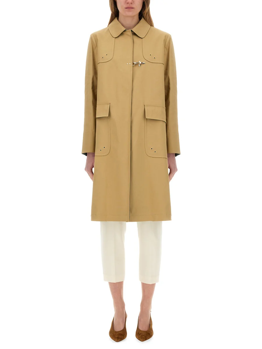 FAY Stretch Cotton Trench Coat - Image 5