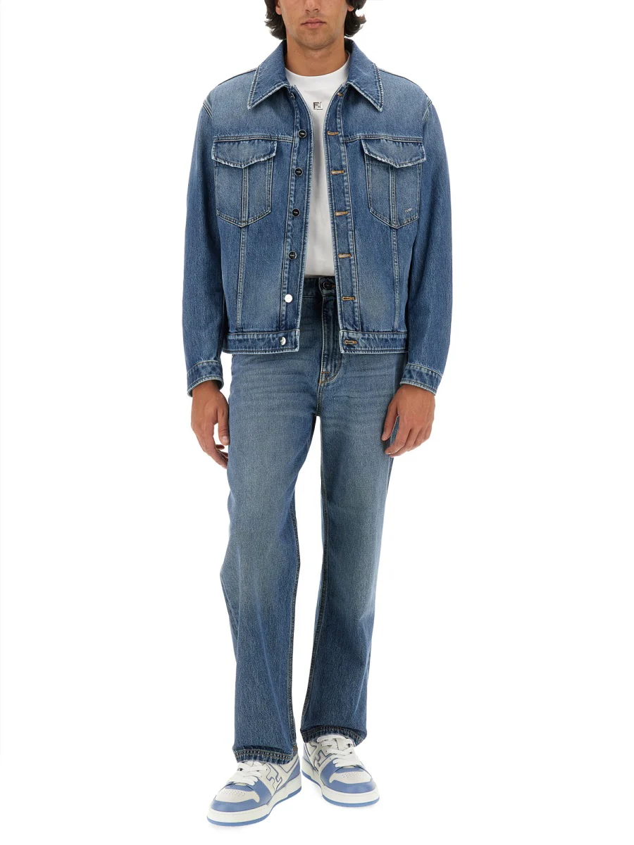 FENDI Buttoned Cotton Denim Jacket - Image 2