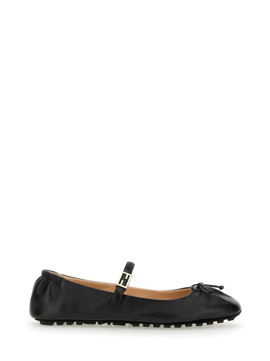 FENDI FF-logo Buckle Bow-detail Ballet Flats - Image 5