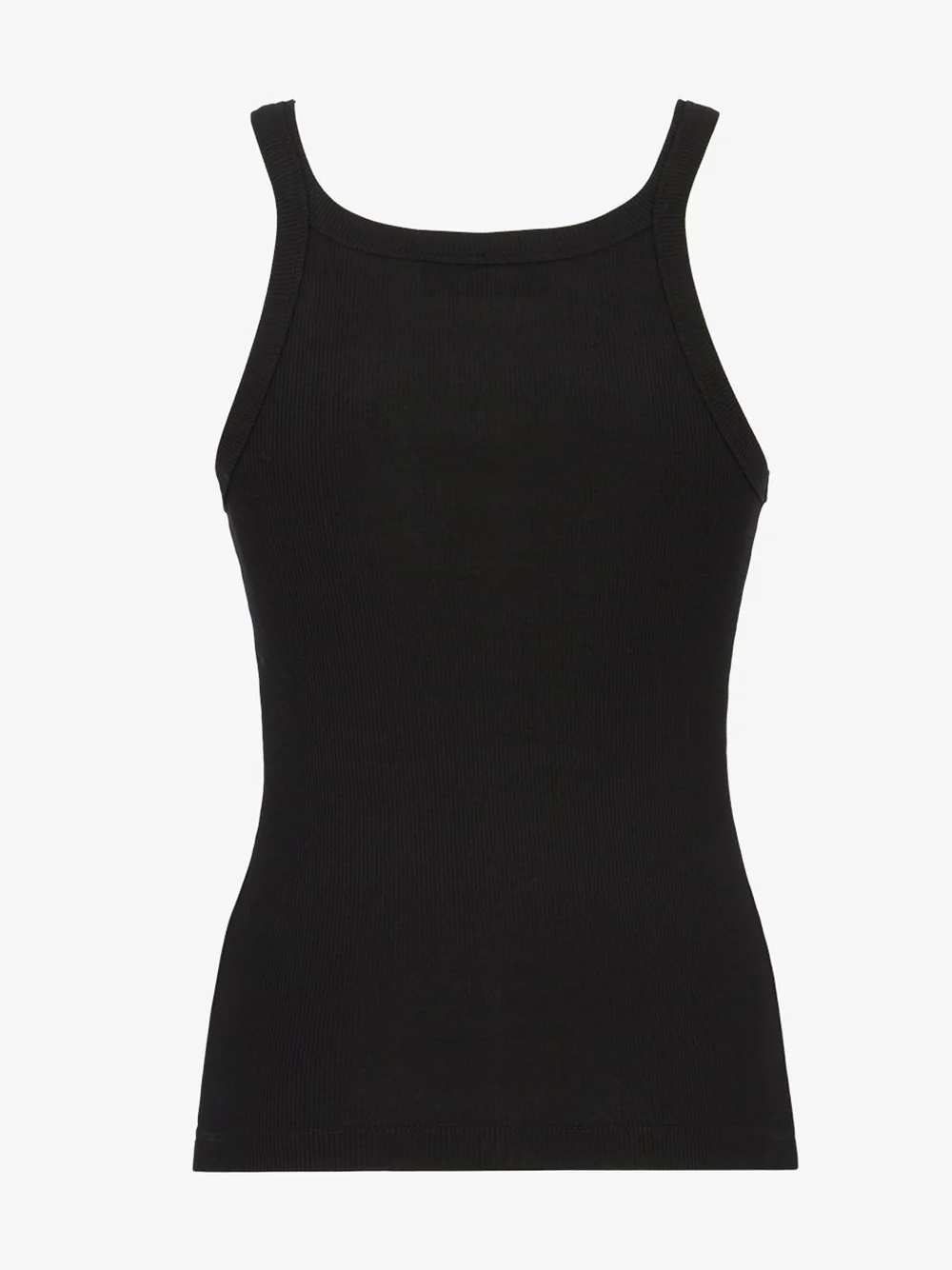 Fendi-Free Slim-Fit Sleeveless Ribbed Tank with Embroidered ROME Logo - Image 2