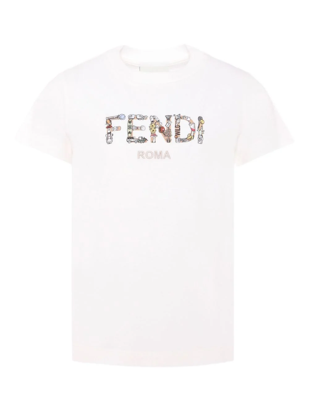 Fendi Kids Graphic Print Logo T-Shirt for Boys
