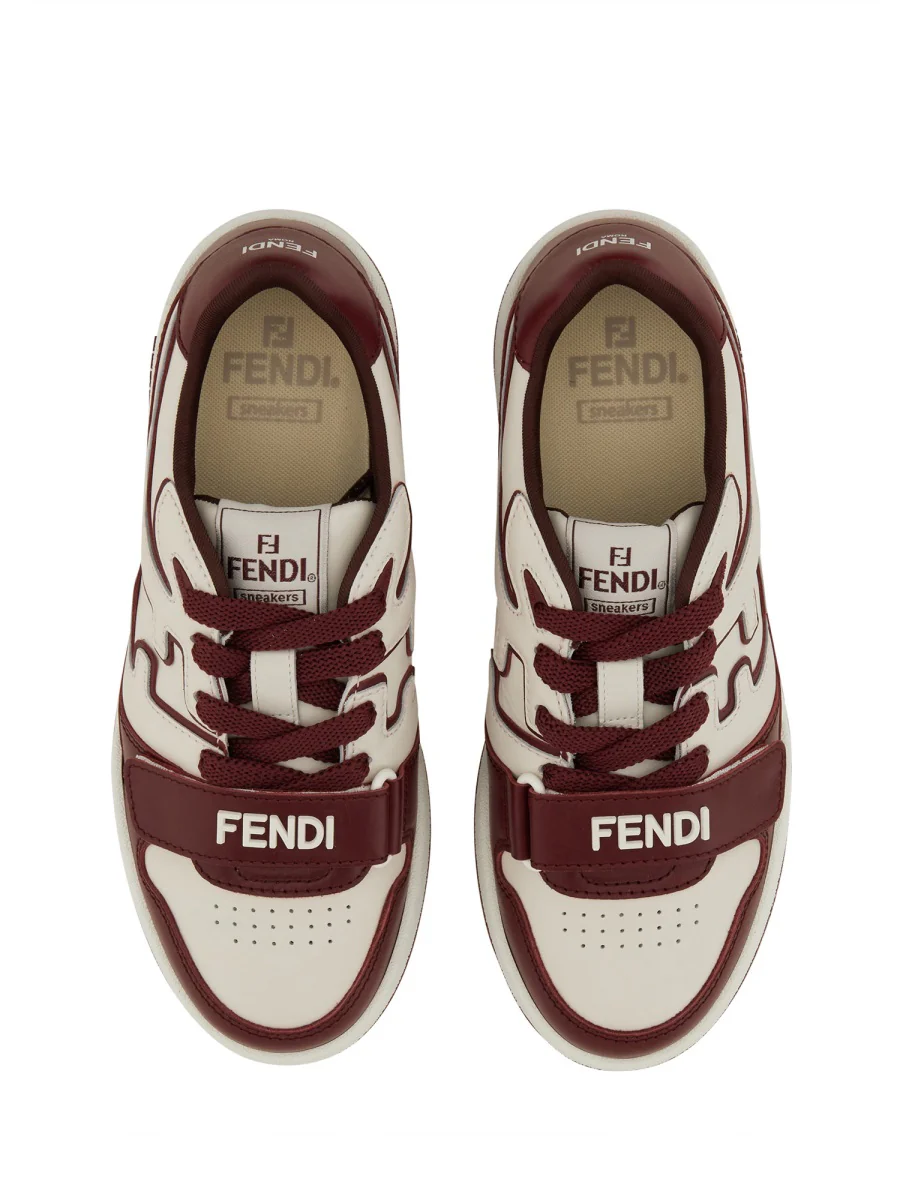 FENDI 'Match' Low-top Sneakers in Leather with Details - Image 6