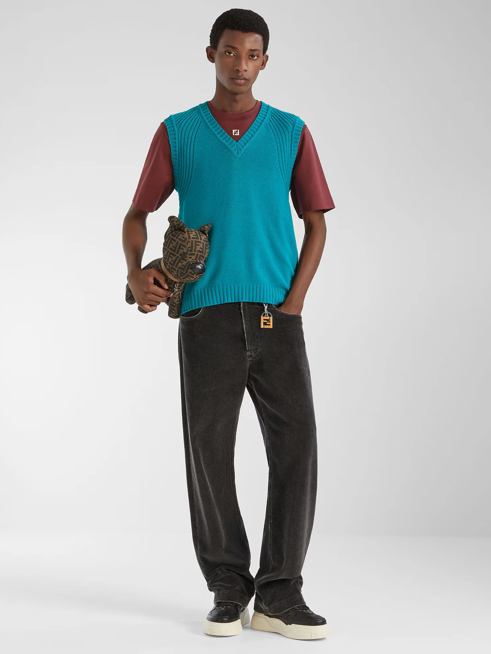 Fendi ReguTher-fit T-shirt with CrETHEstanesedew Neck - Size 48 - Image 2