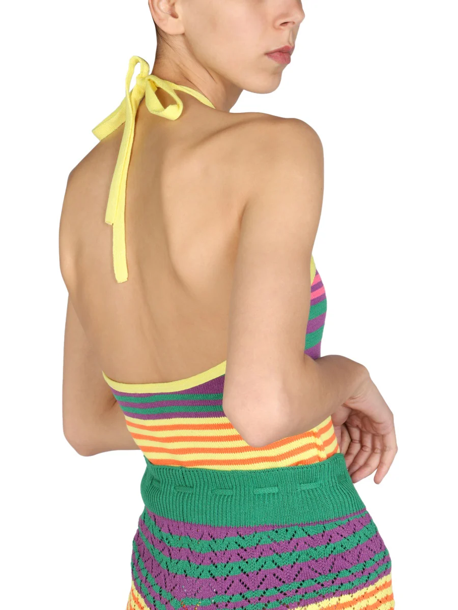 Gallo 1927 Striped Pattern Top with Back Knot Closure - Women’s Fashion - Image 4