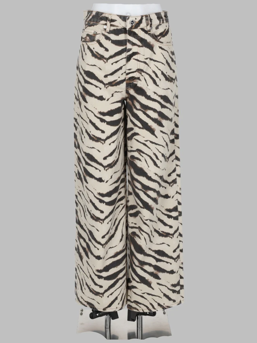 Ganni Animalier Print Organic Cotton Jeans for Women