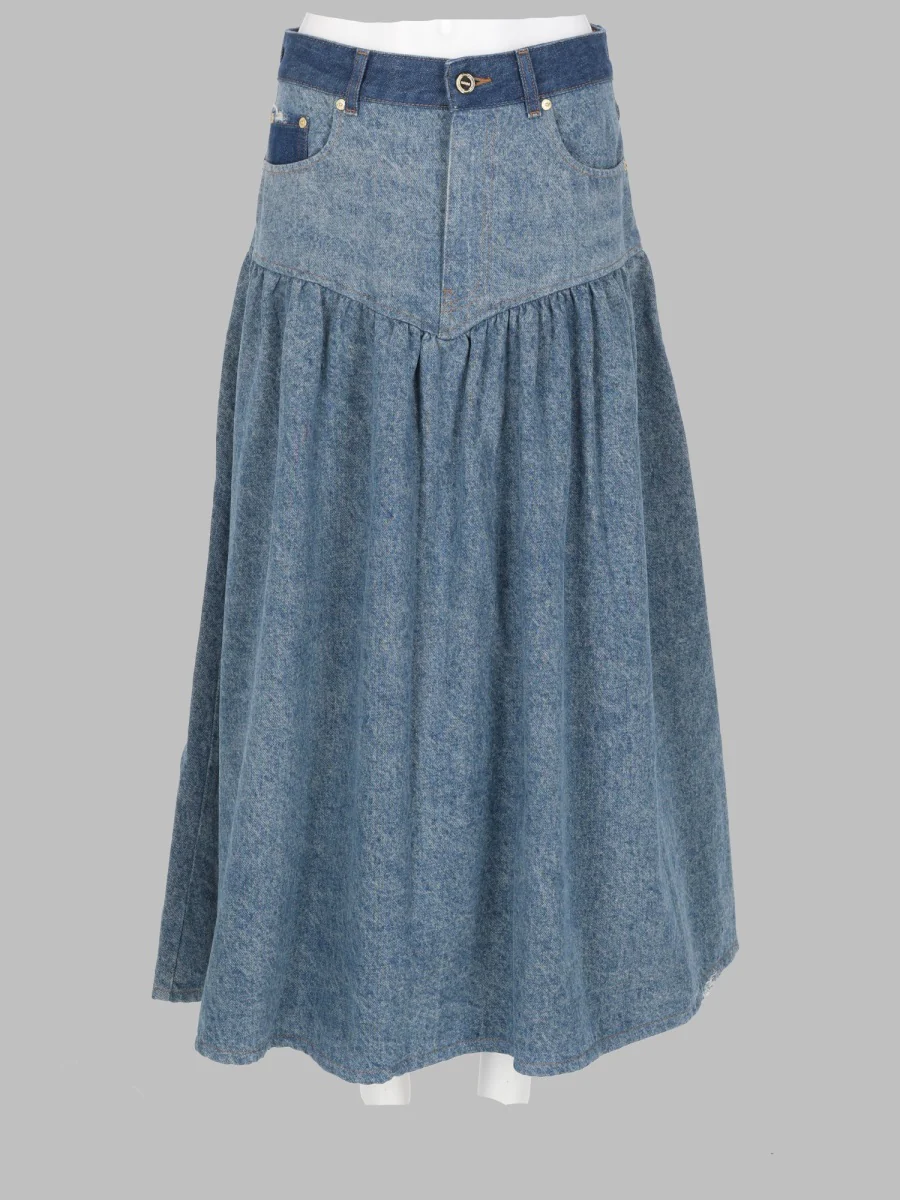 Ganni Contemporary Mini Skirt in Upcycled Denim