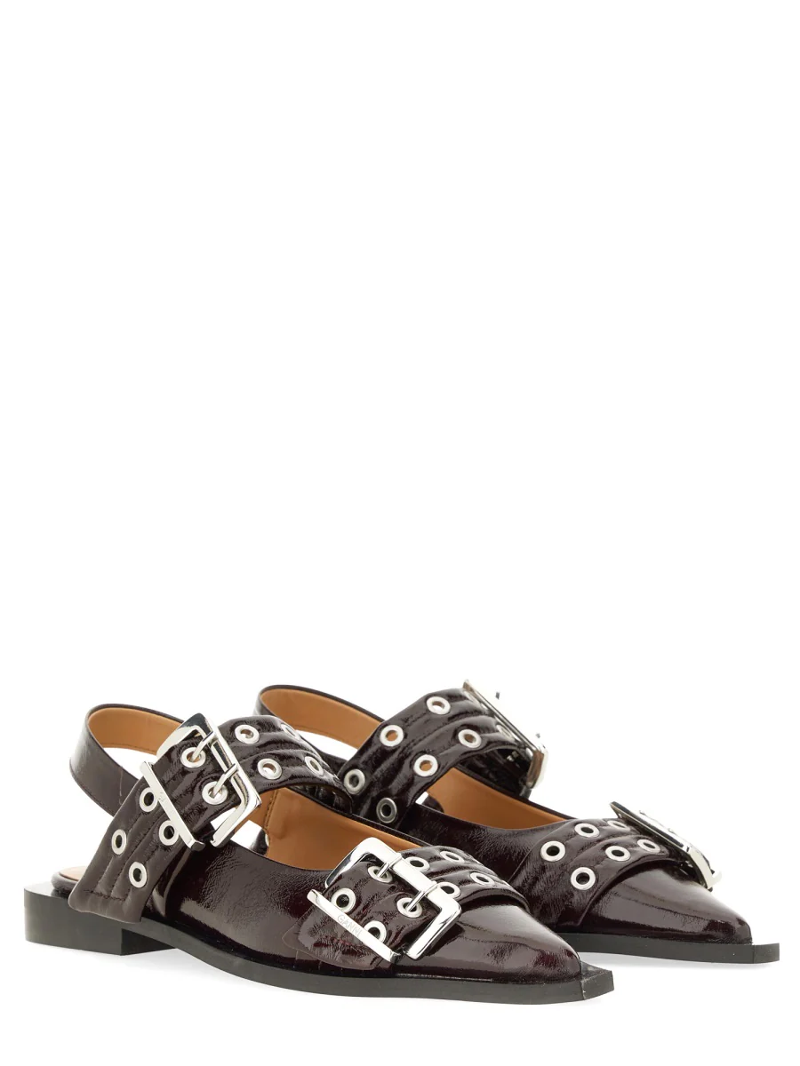 GANNI Feminine Buckle Ballerina - Image 4