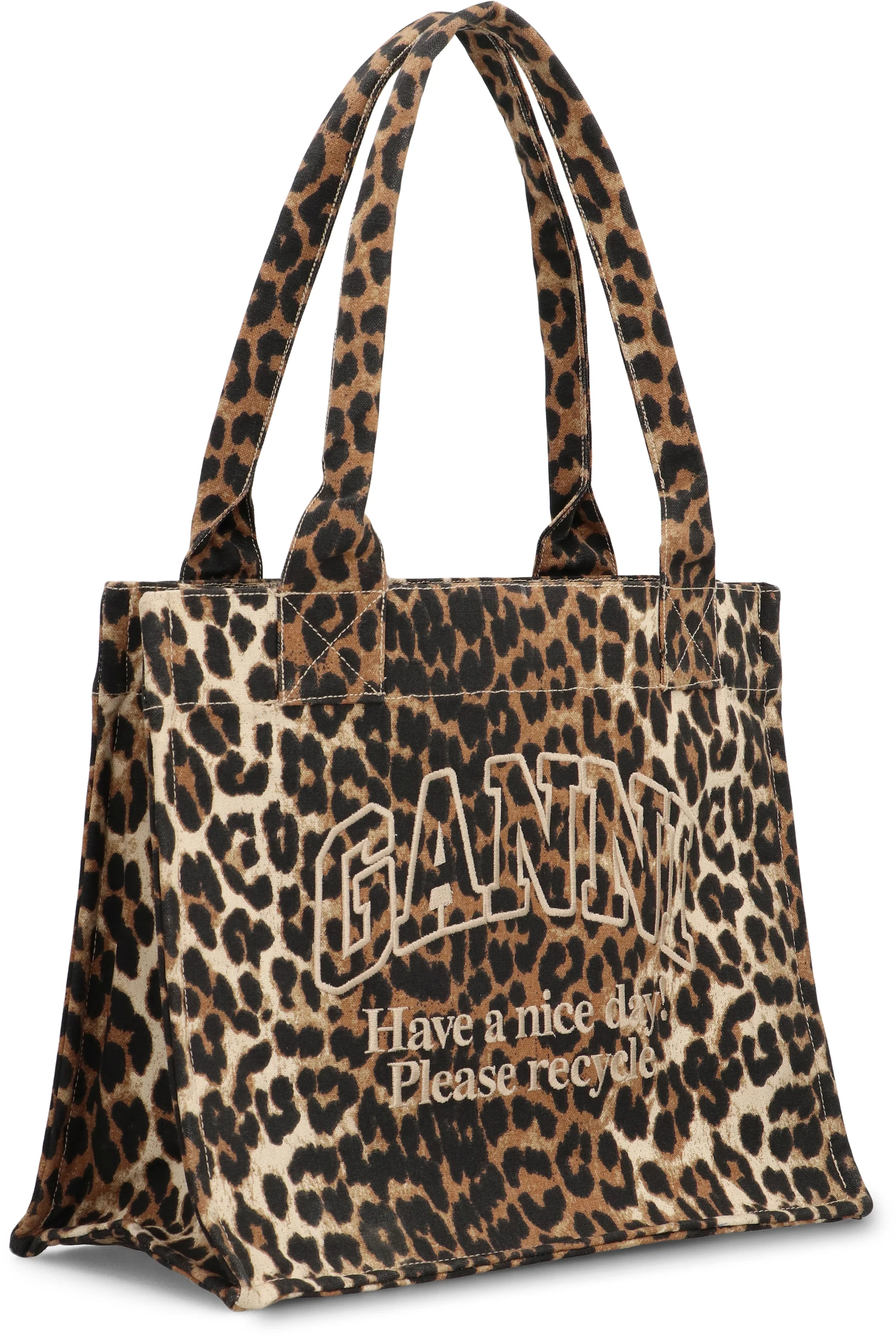 Ganni Large Leopard Tote Bag - Image 6