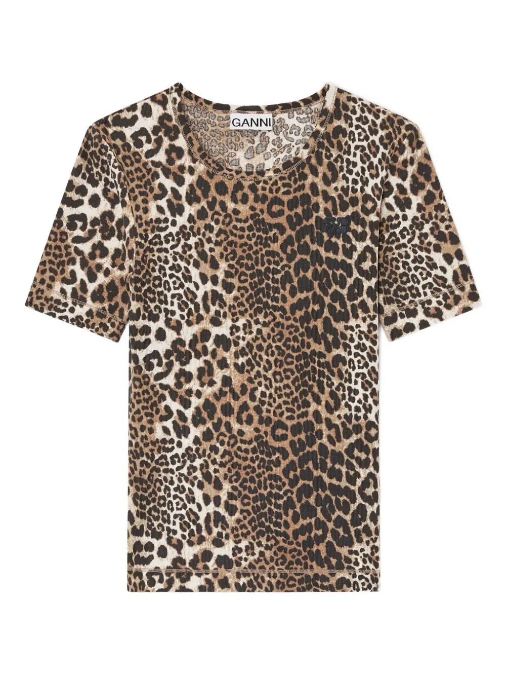 Ganni Leo-Printed Logo T-Shirt - Size S