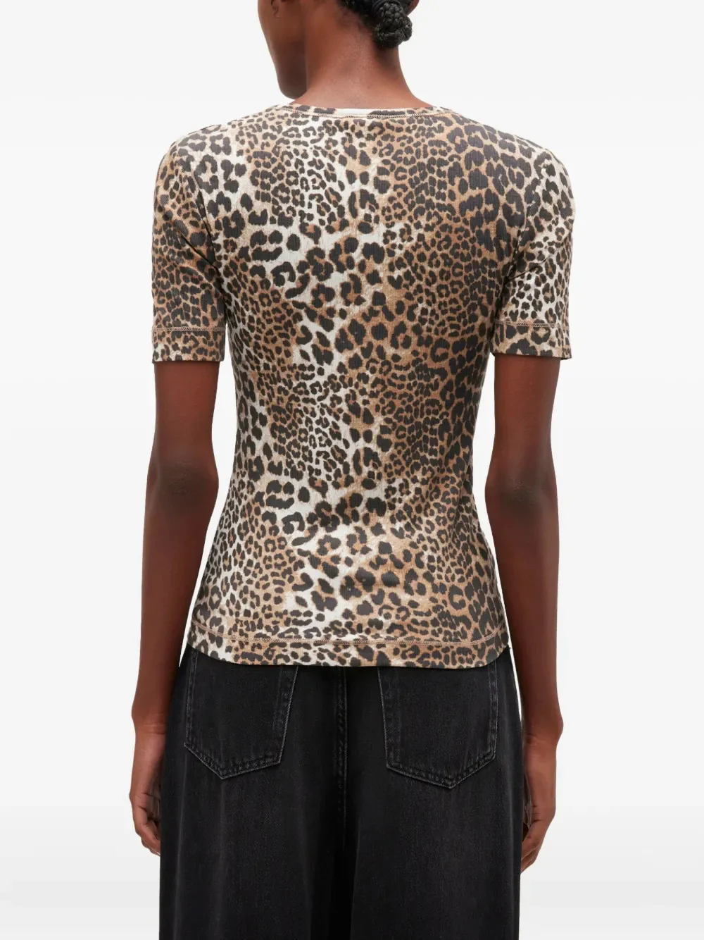 Ganni Leo-Printed Logo T-Shirt - Size S - Image 4