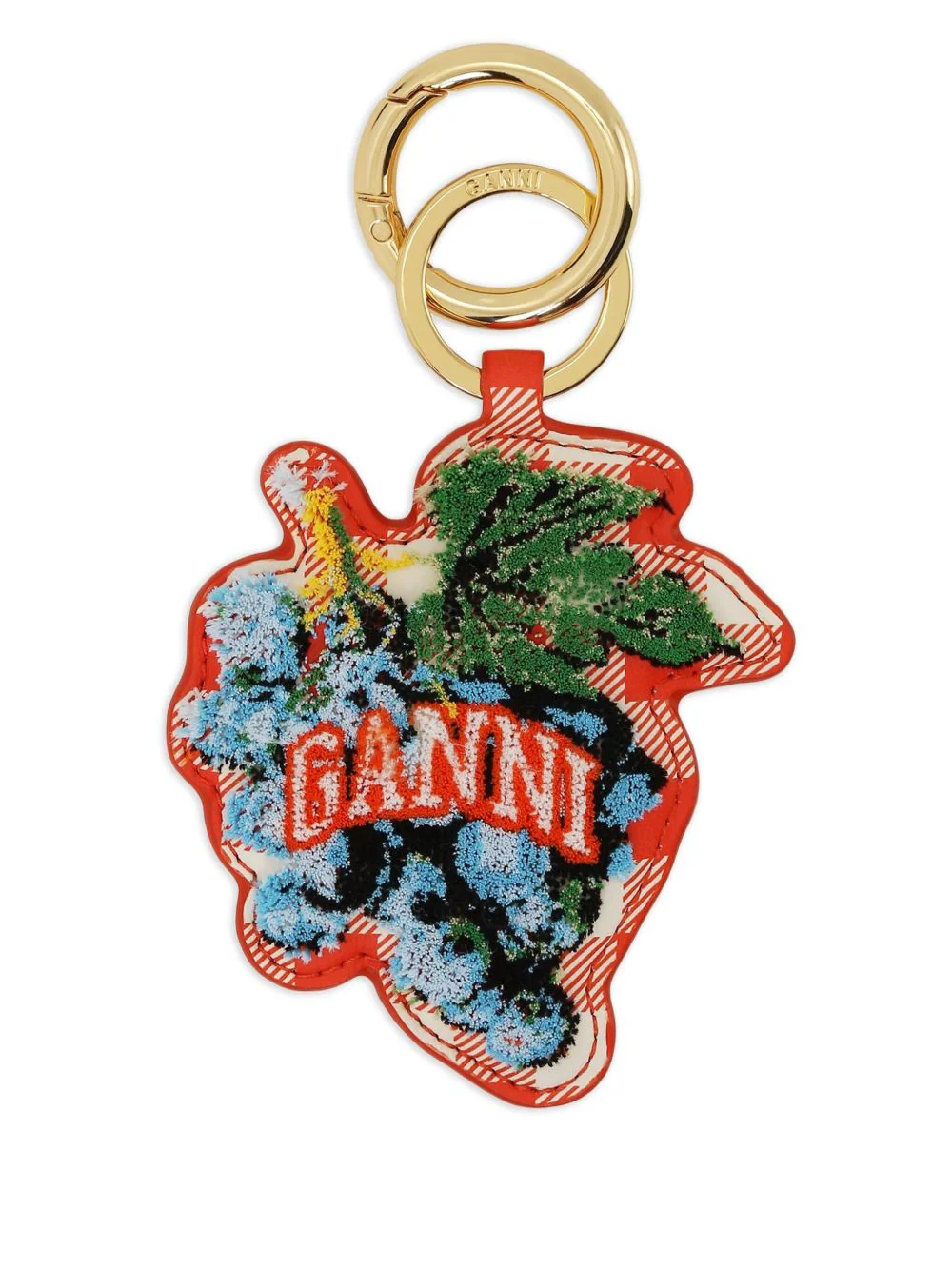 Ganni Mini Gold-tone Keychain with Logo - Dimensions W 7 x H 14 x D 0.3 cm