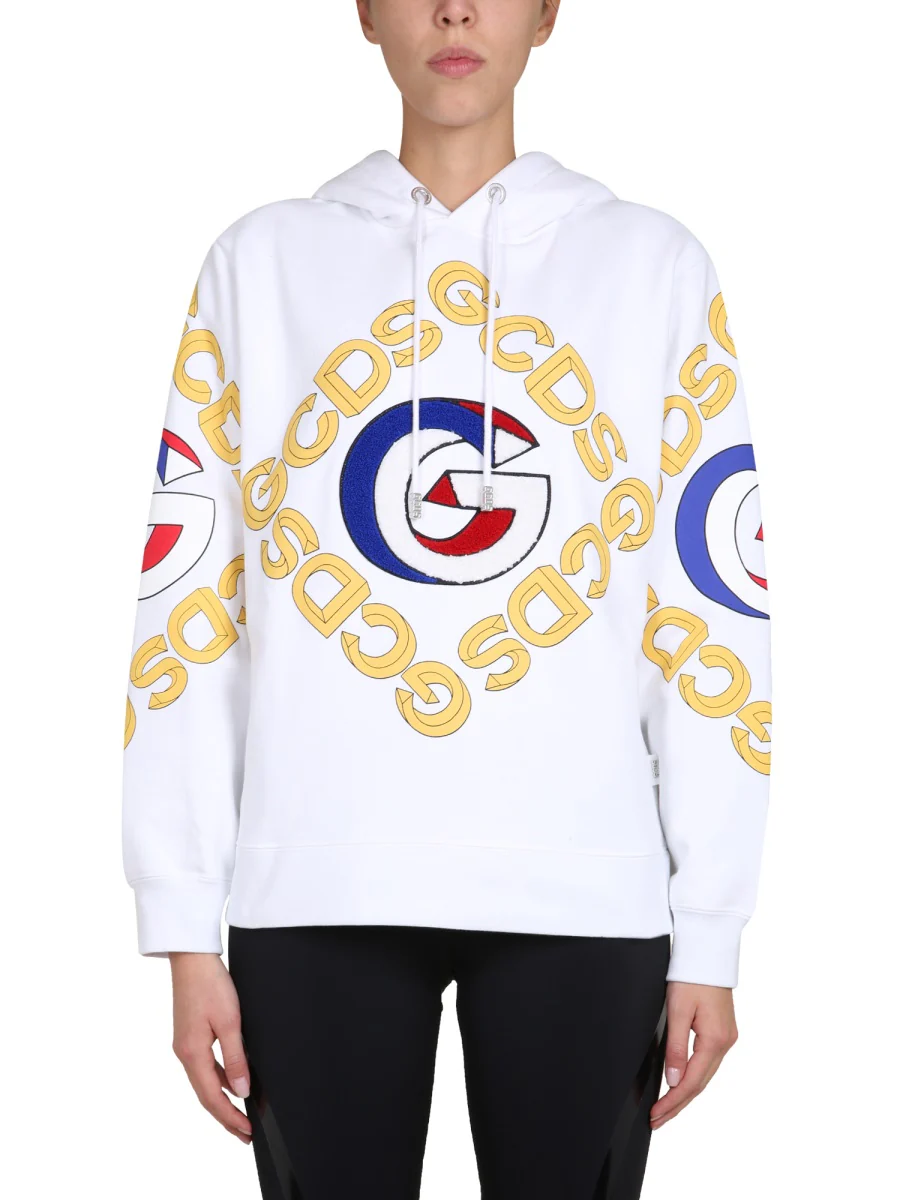 GCDS College Logo Print Hoodie