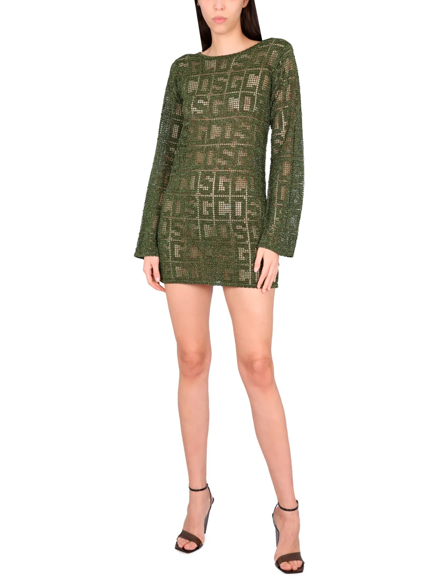 Gcds Monogram Midi Dress with Boat Neckline - Image 2