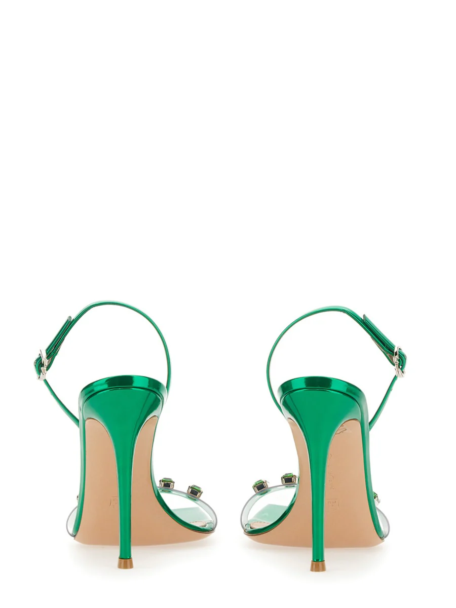 GIANVITO ROSSI Ribbon Candy 105 Embellished PVC and Mirrored-leather Sandals - Image 3
