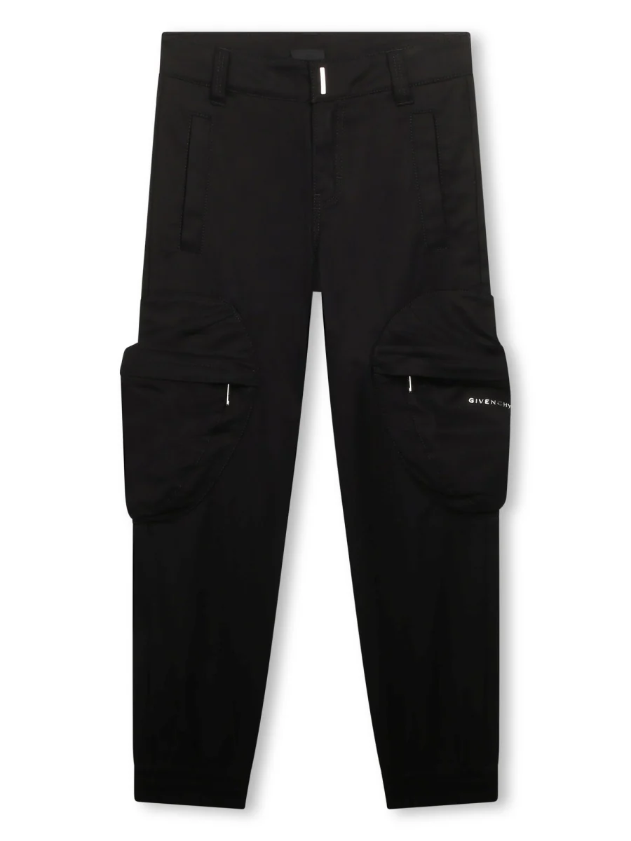 Givenchy Boys Black 4G Cargo Trousers - Image 3