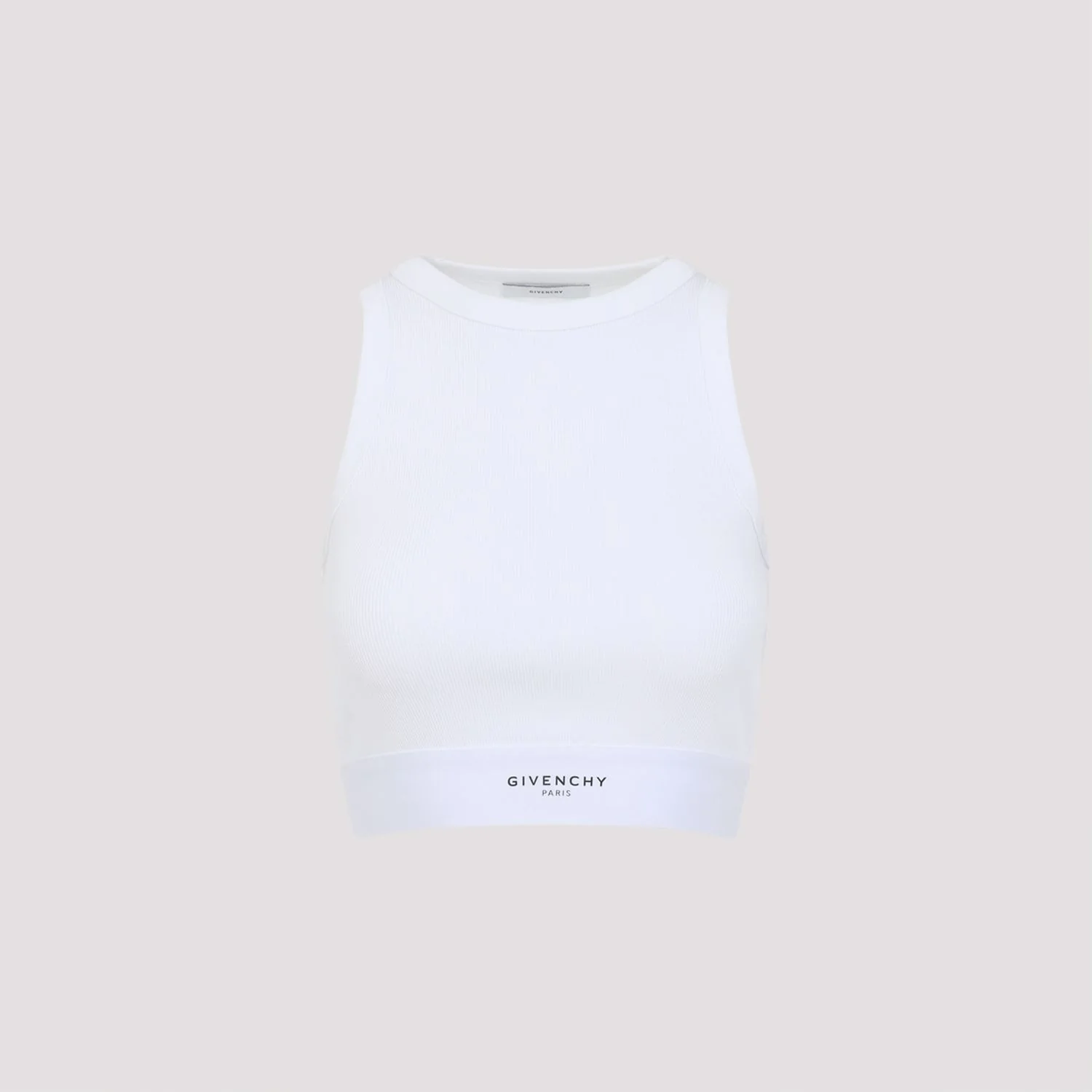 Givenchy Cotton Crop Top with Rubber Band Detail - Image 2