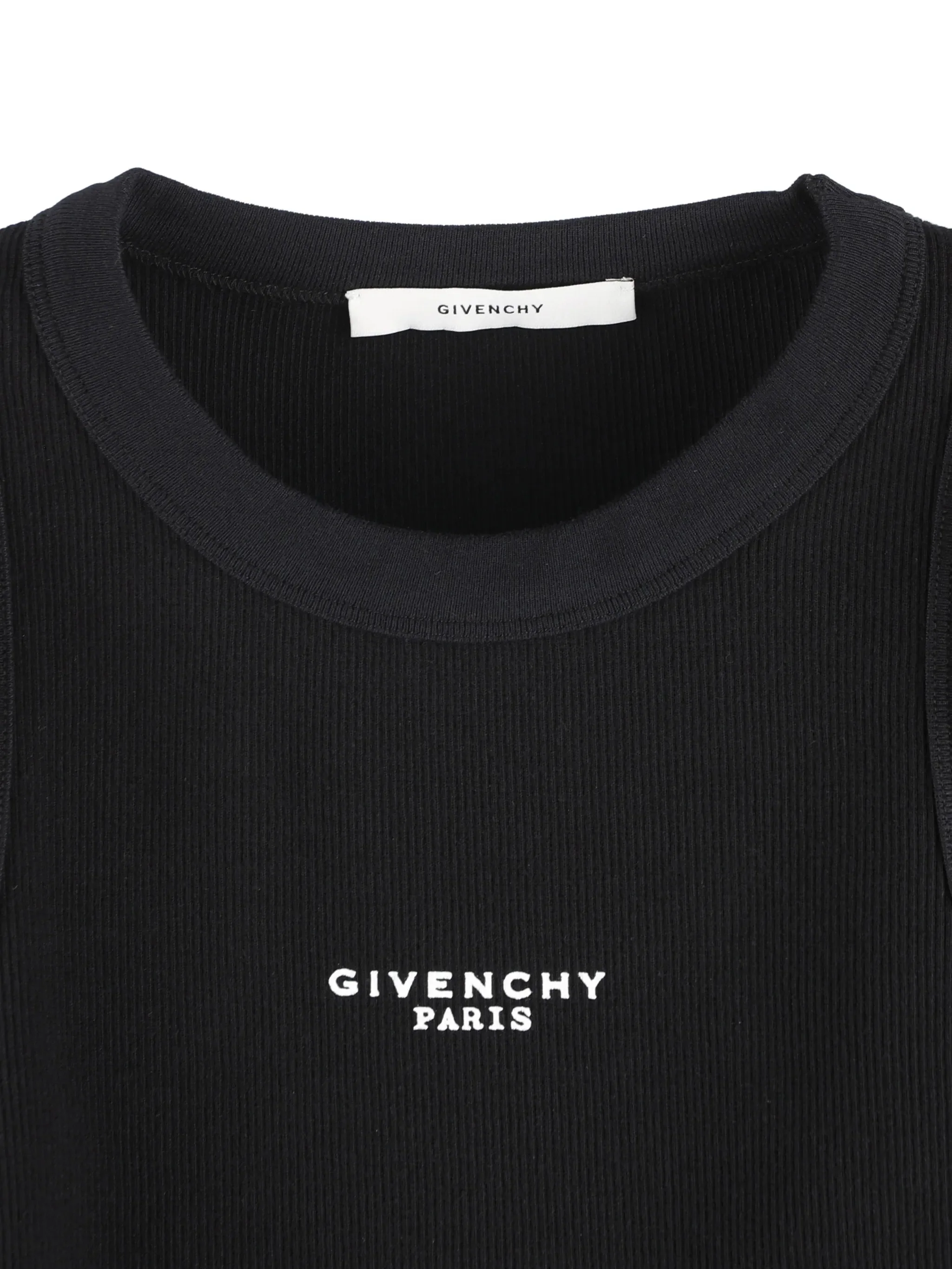 GIVENCHY Cropped Tank Top in Cotton with Paris Print - Image 7