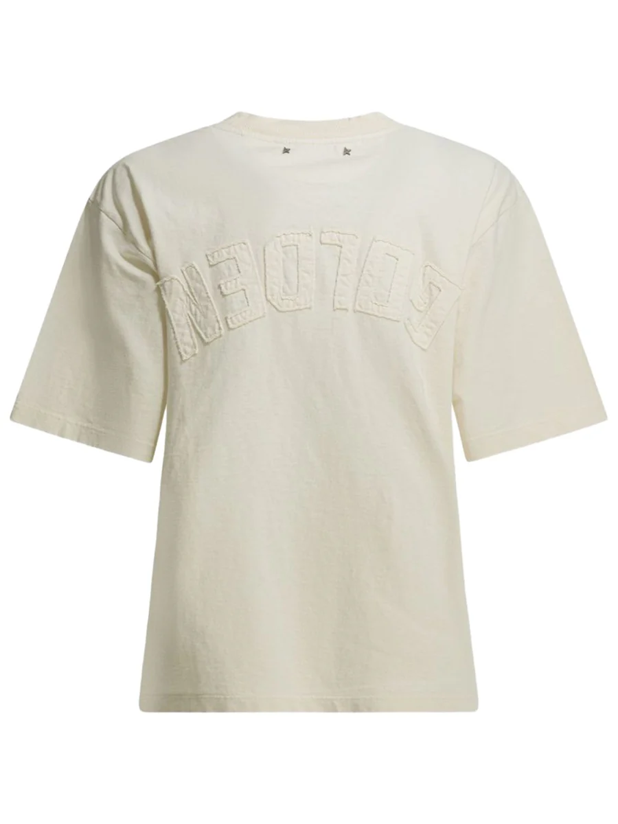 GOLDEN GOOSE BOXI Cotton Jersey T-Shirt with Logo Patch - Image 2
