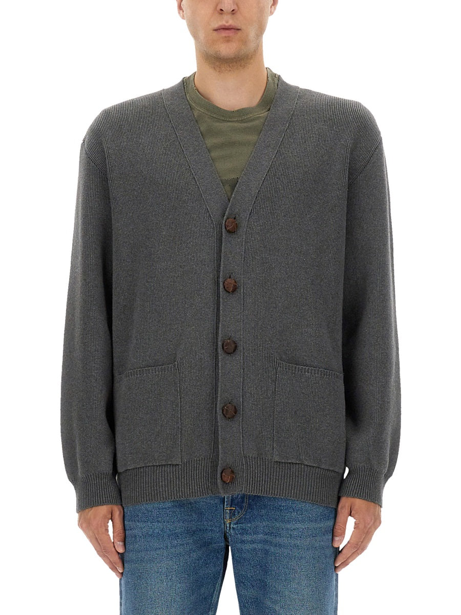 GOLDEN GOOSE Men's Cardigan in Cotton with Logo on the Back - Image 6