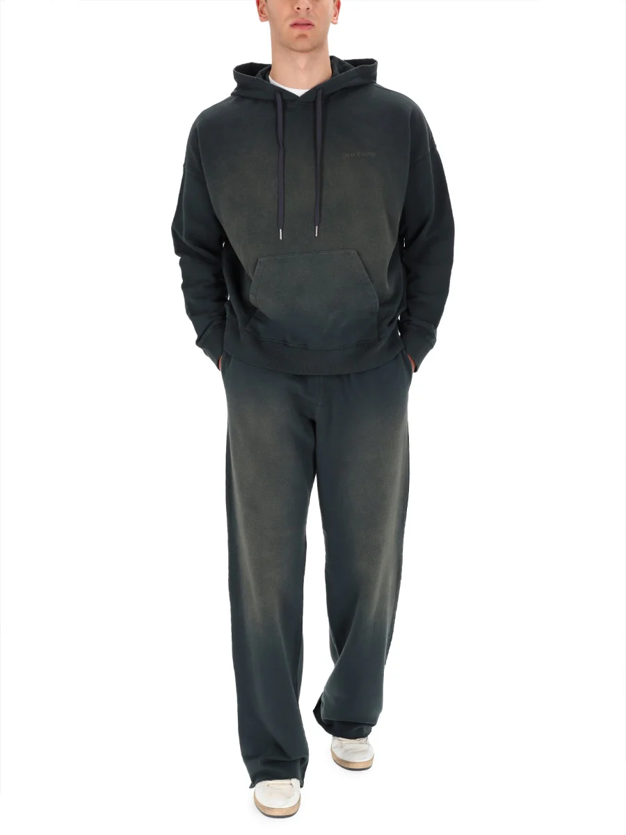 GOLDEN GOOSE Unisex Hooded Sweatshirt in Cotton with a Bleached Effect - Image 3