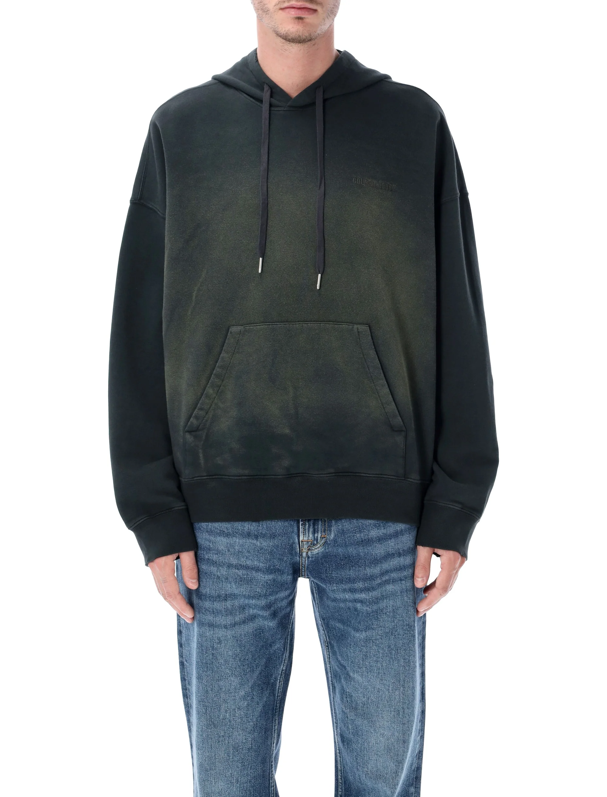 GOLDEN GOOSE Unisex Hooded Sweatshirt in Cotton with a Bleached Effect - Image 6