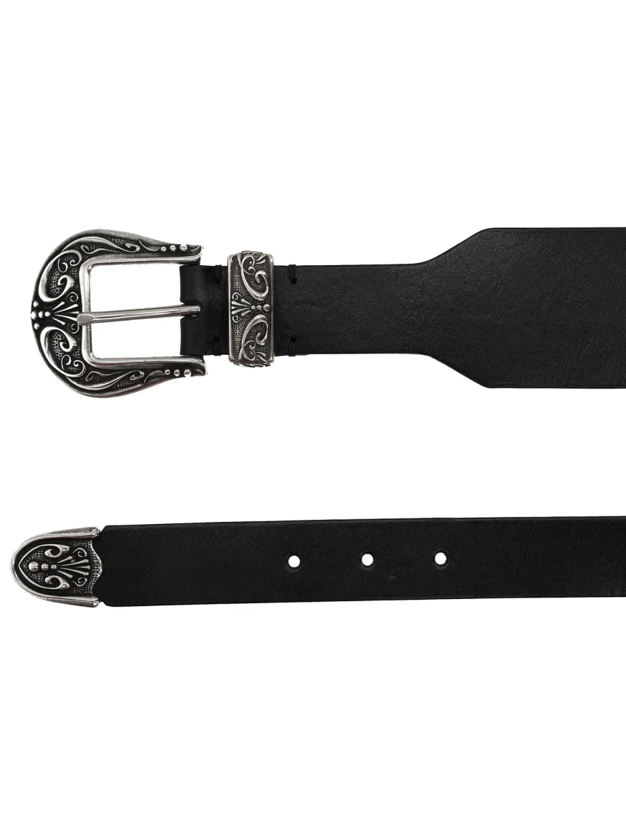 GOLDEN GOOSE Women's Double Buckle Washed Leather Belt - Image 4