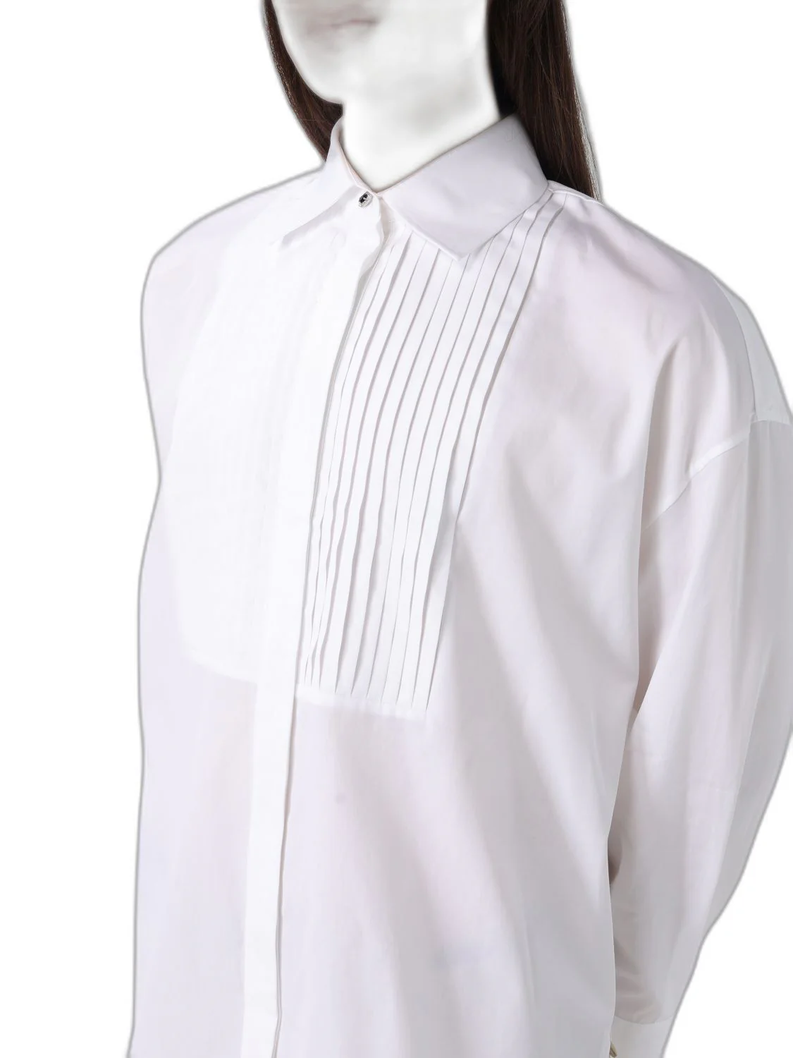 GOLDEN GOOSE Women's Oversized Shirt in Cotton with Pleated Detail and Jewel Buttons - Image 4