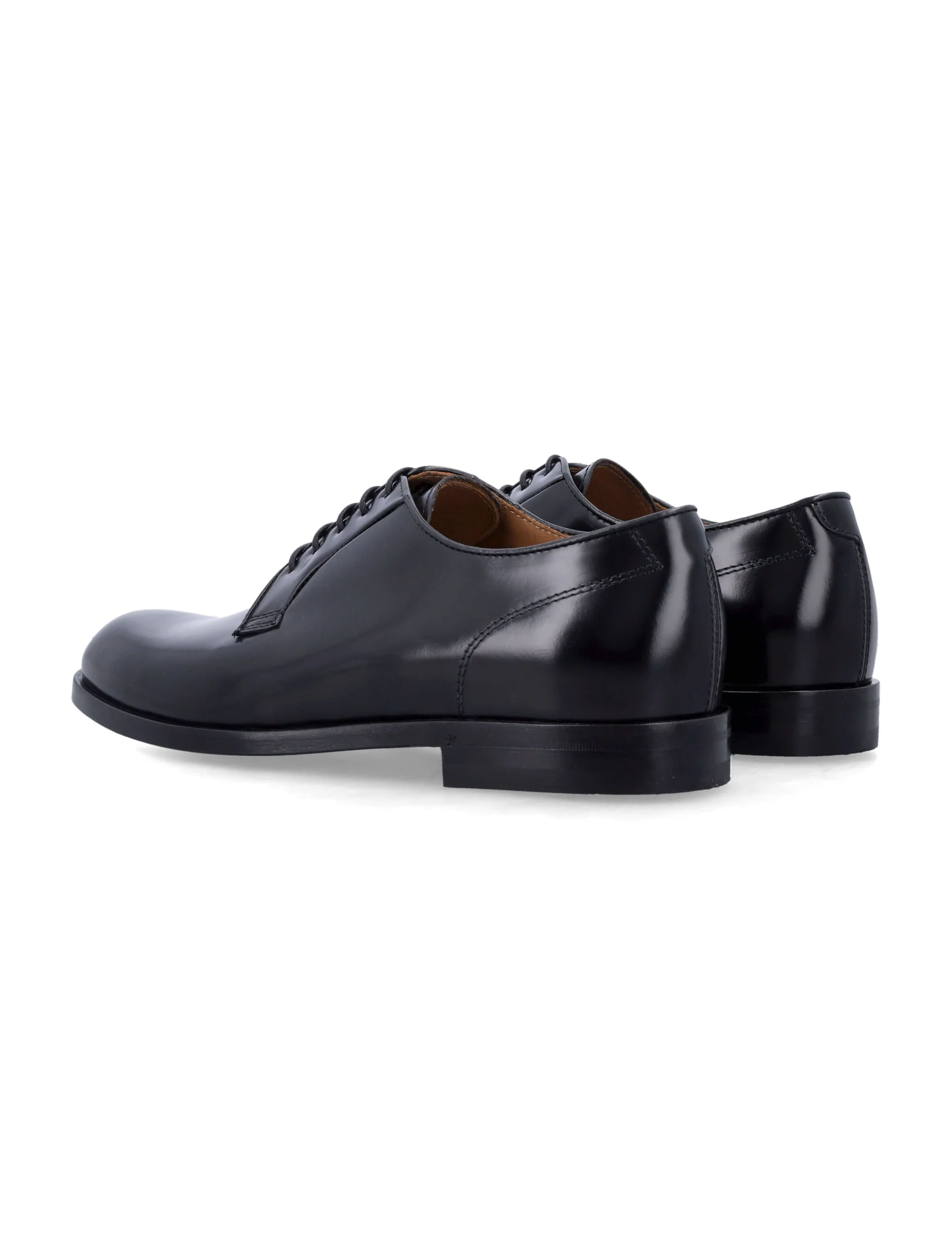 Green George Polished Leather Derby Shoes - Image 3