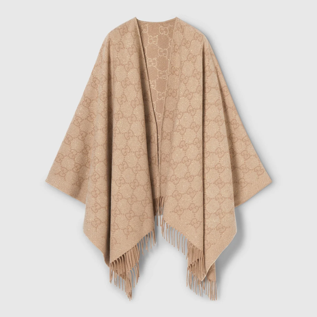Gucci Cashmere Themé Fringed Scarf W135cm x L135cm