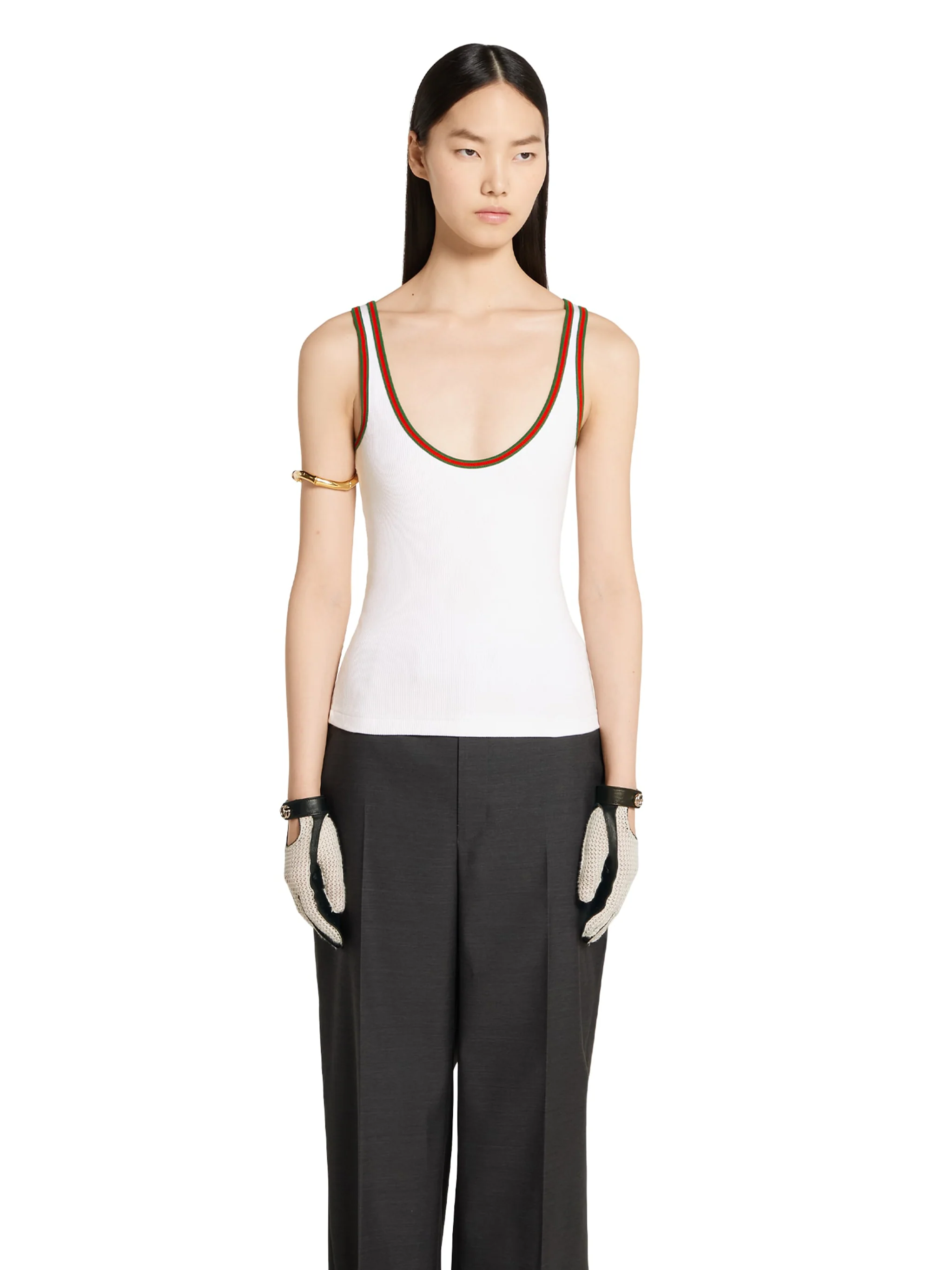 Gucci Cotton Rib Mini Shirt with Grosgrain Trim - Size S - Image 3