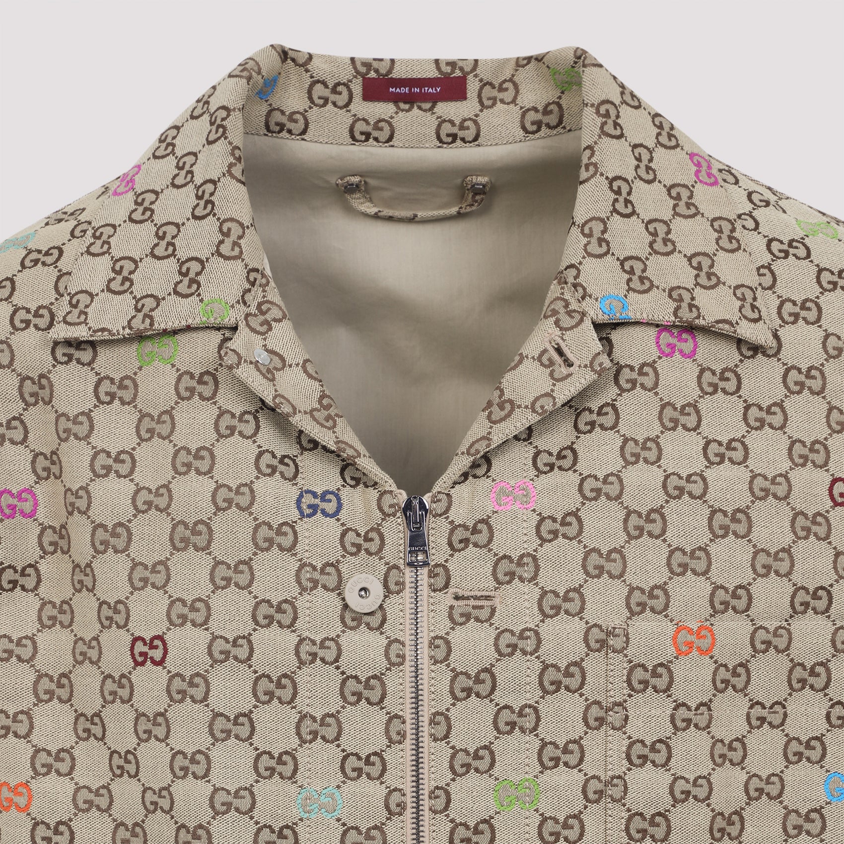 GUCCI GG Cotton Canvas Fabric Zip Jacket - Image 4