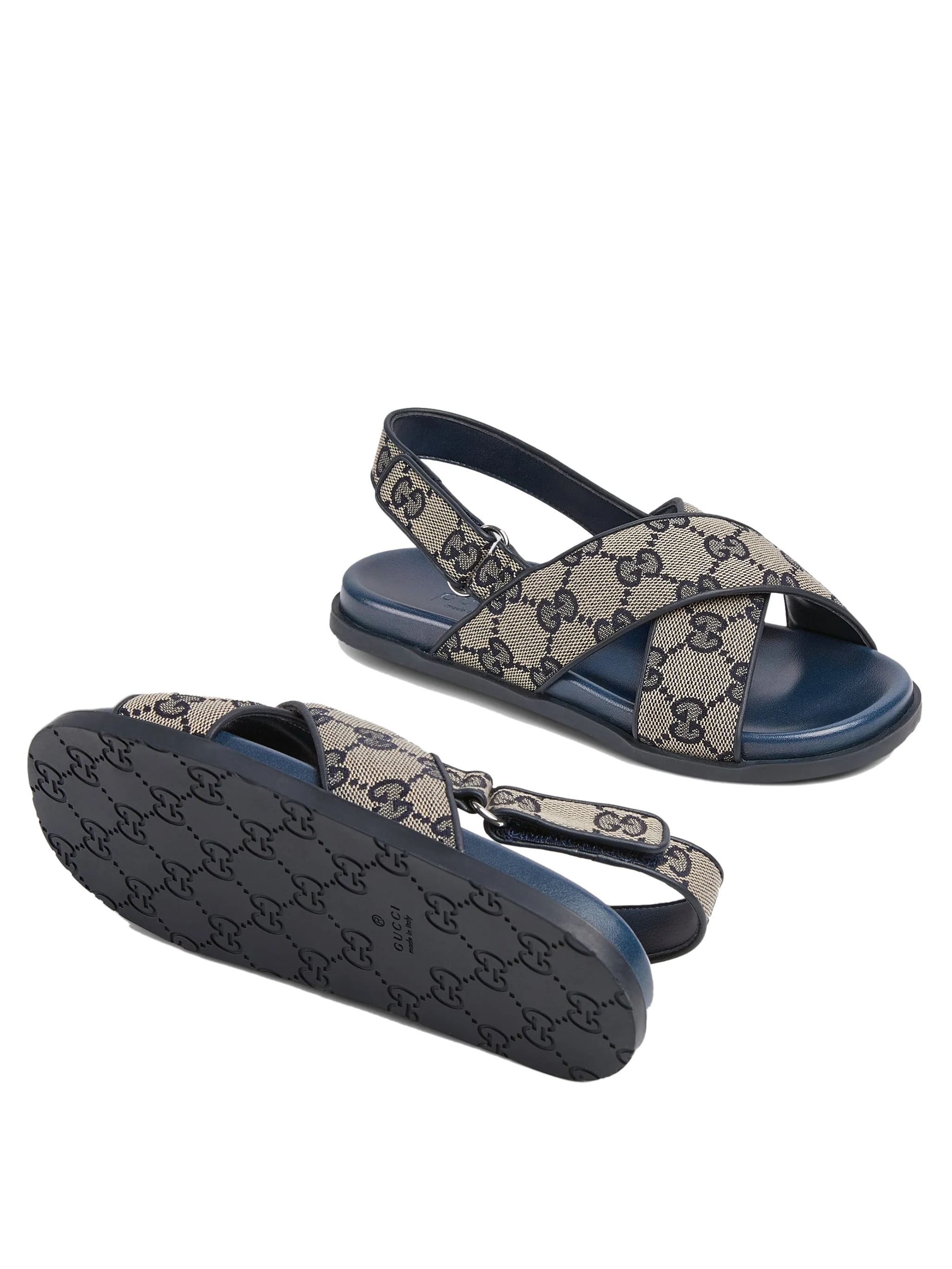 Gucci Kids Boys' Mini Adjustable Hook-and-Loop Sandals - Image 4