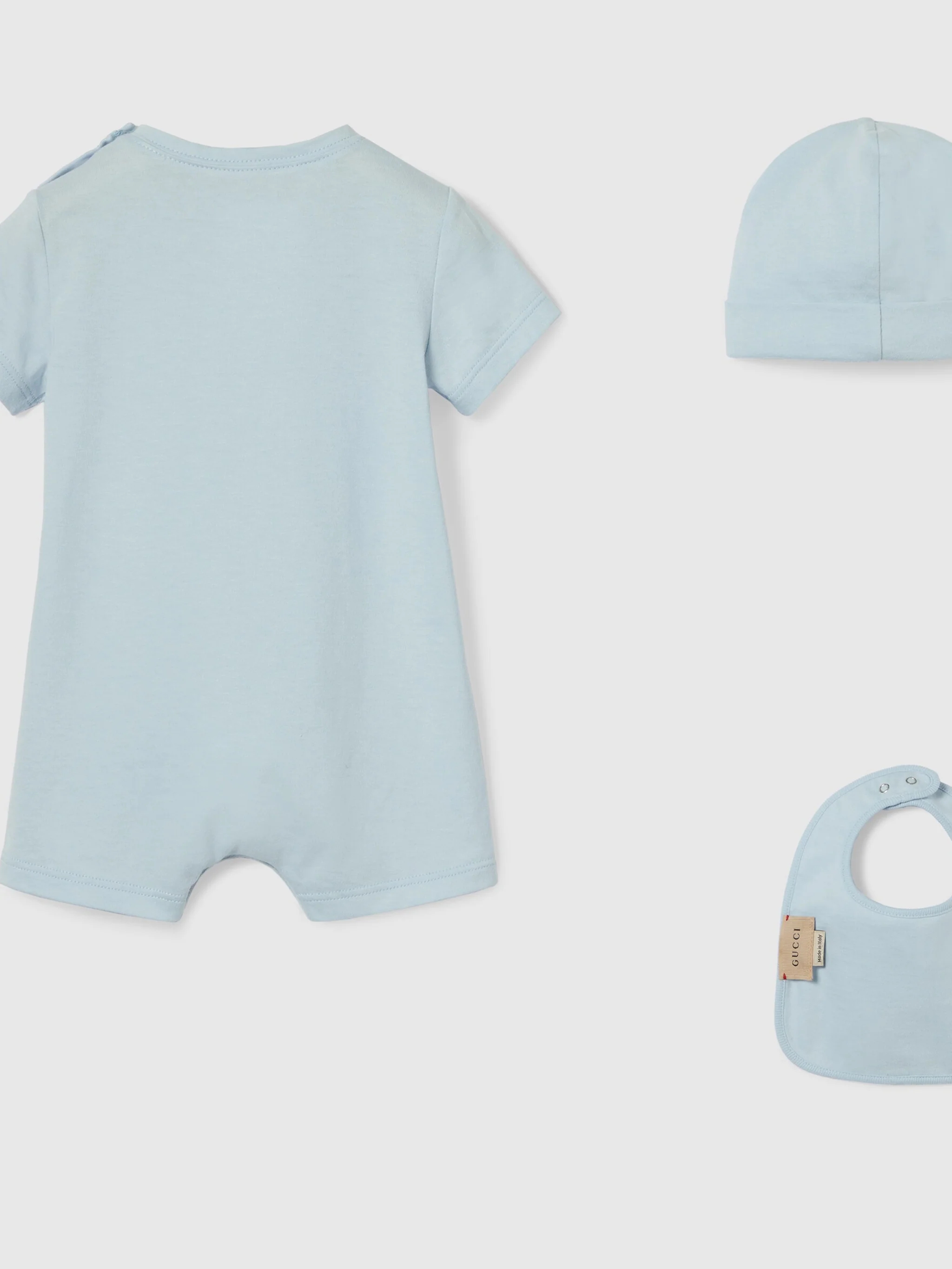Gucci Kids Mini Gift Set with Hat, Bib, and Short-Sleeve Top - Image 2