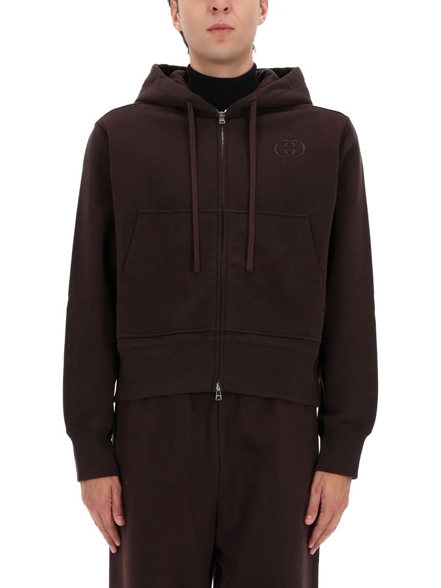 GUCCI Logo-Embroidered Cotton-Jersey Sweatshirt