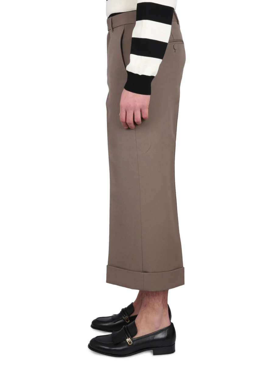 GUCCI Men Textured Gabardine Trousers - Image 3