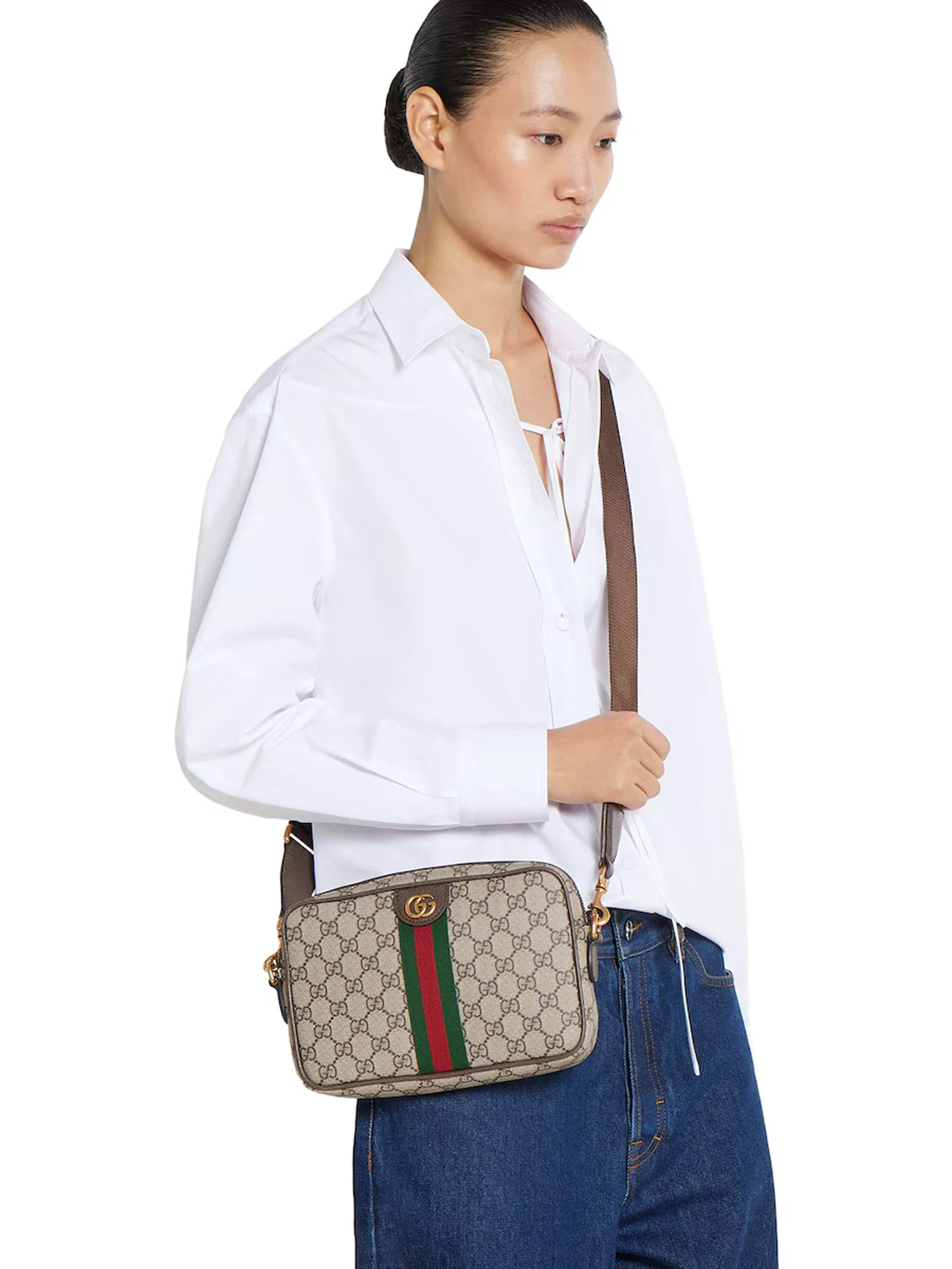 Gucci Mini GG Monogram Jacketed Fabric Bag with Adjustable Strap - Image 5
