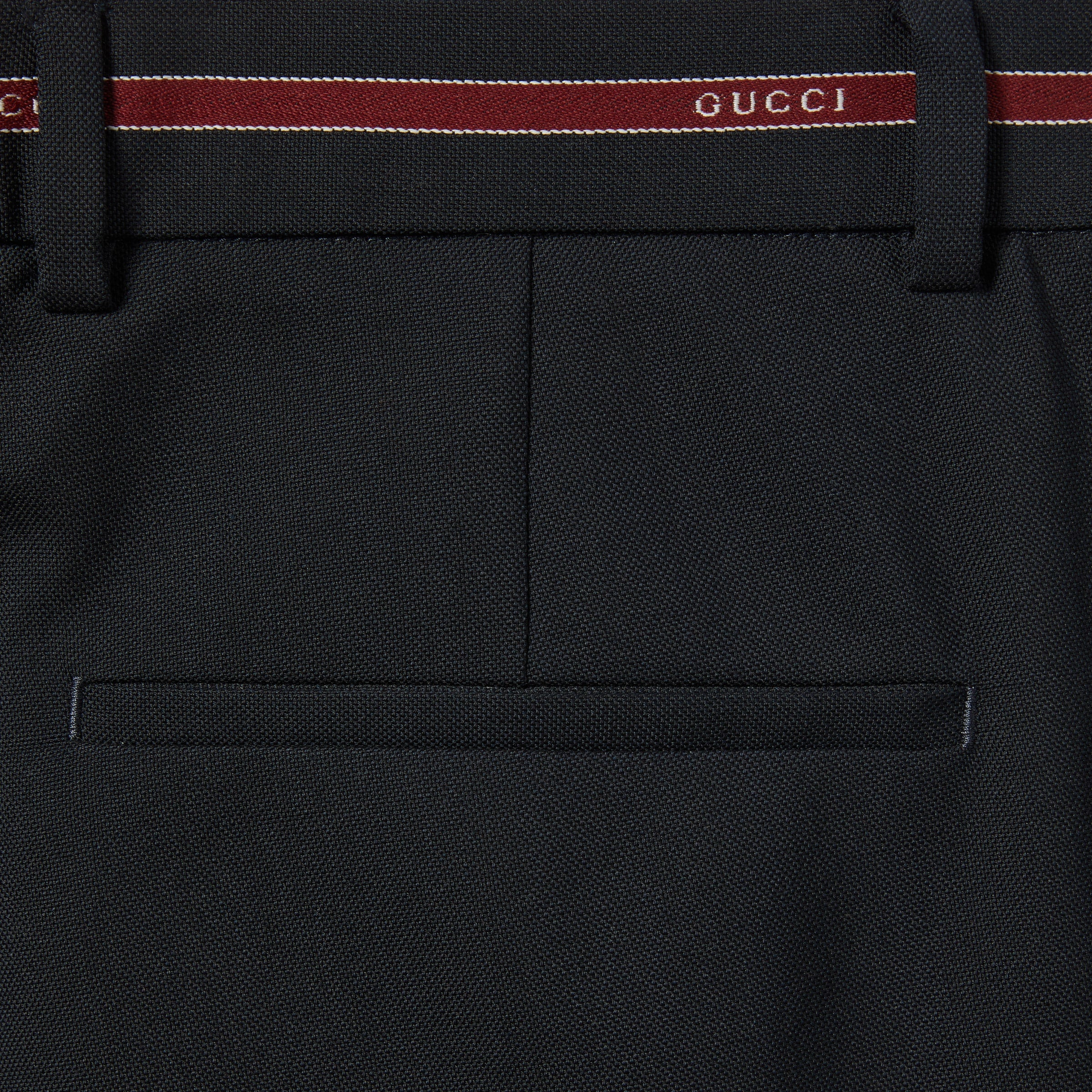 GUCCI Selvedge-detail Wool Trousers - Image 3