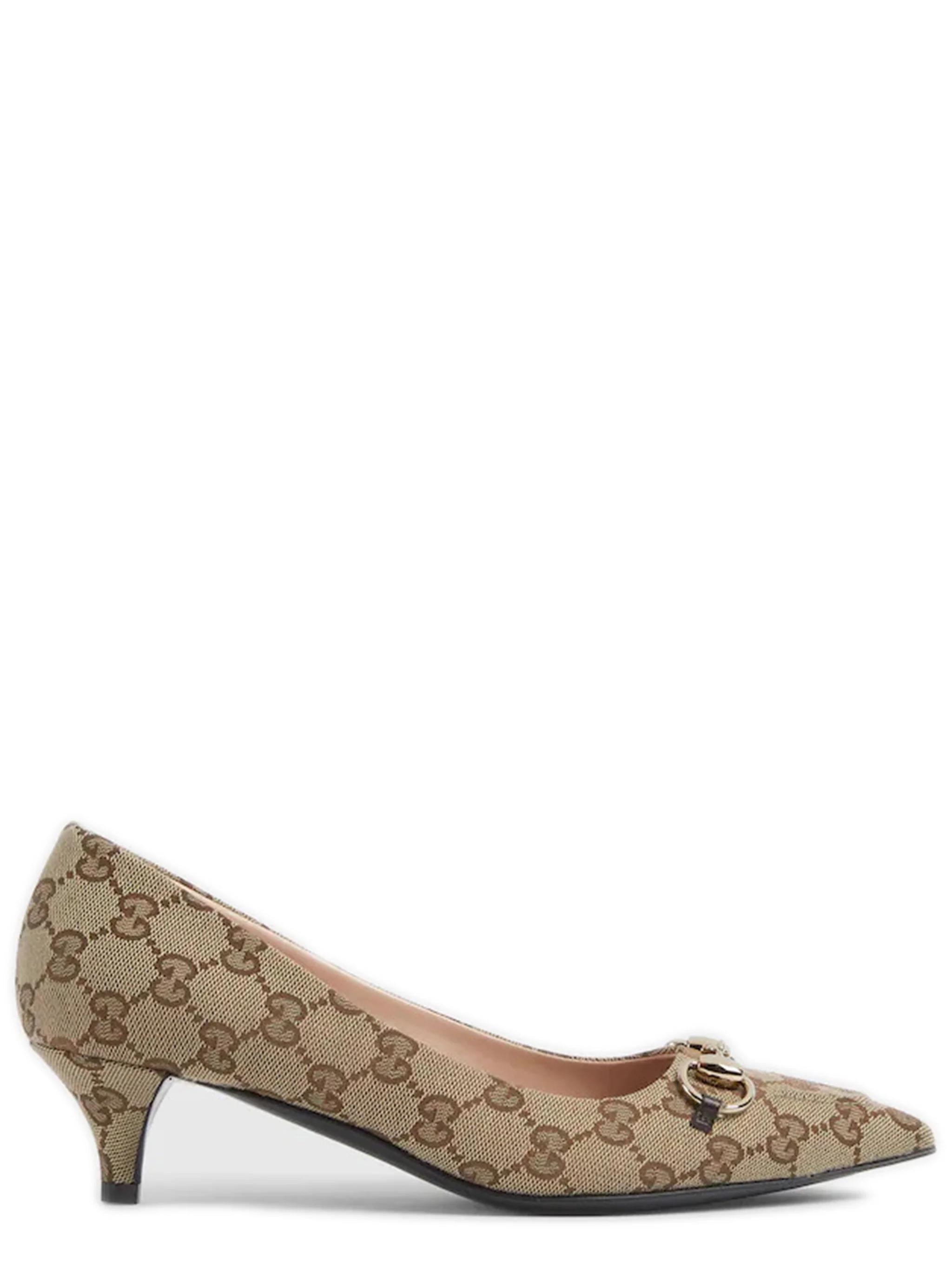 Gucci Stylish Light Gold Hardware Low Heel Shoes - 45 mm