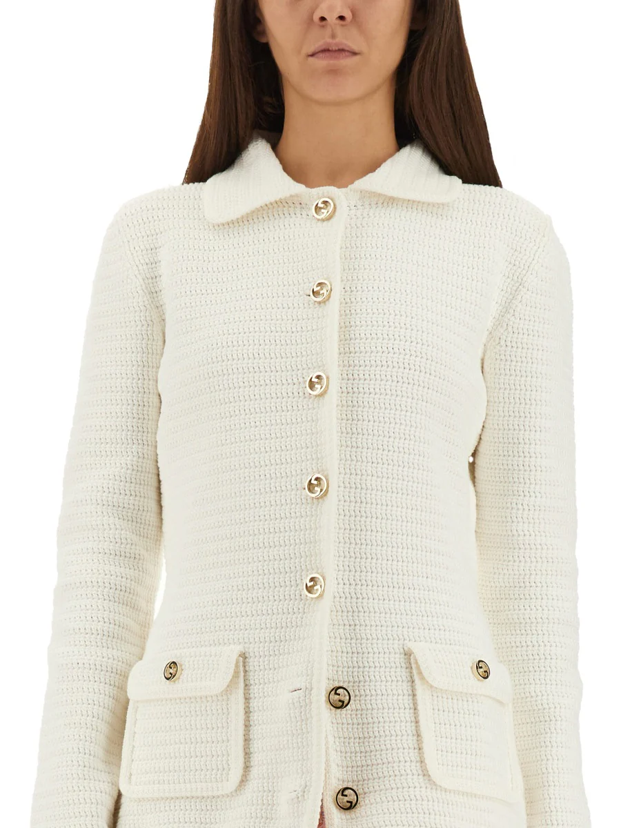 GUCCI Women Fine Cotton Cardigan - Image 4