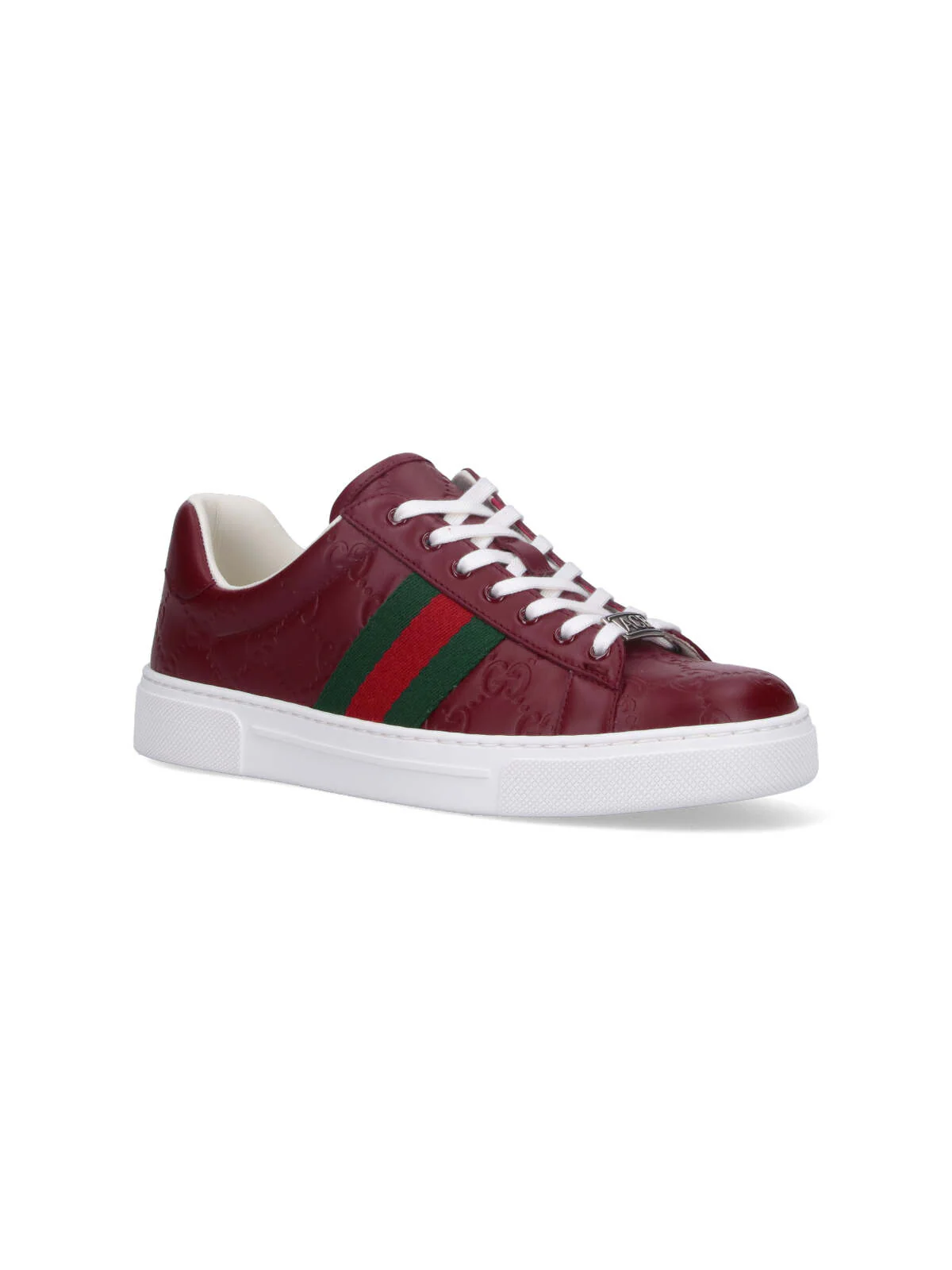 Gucci Women’s Calfskin Sneaker with Textured Knit Upper - Image 2