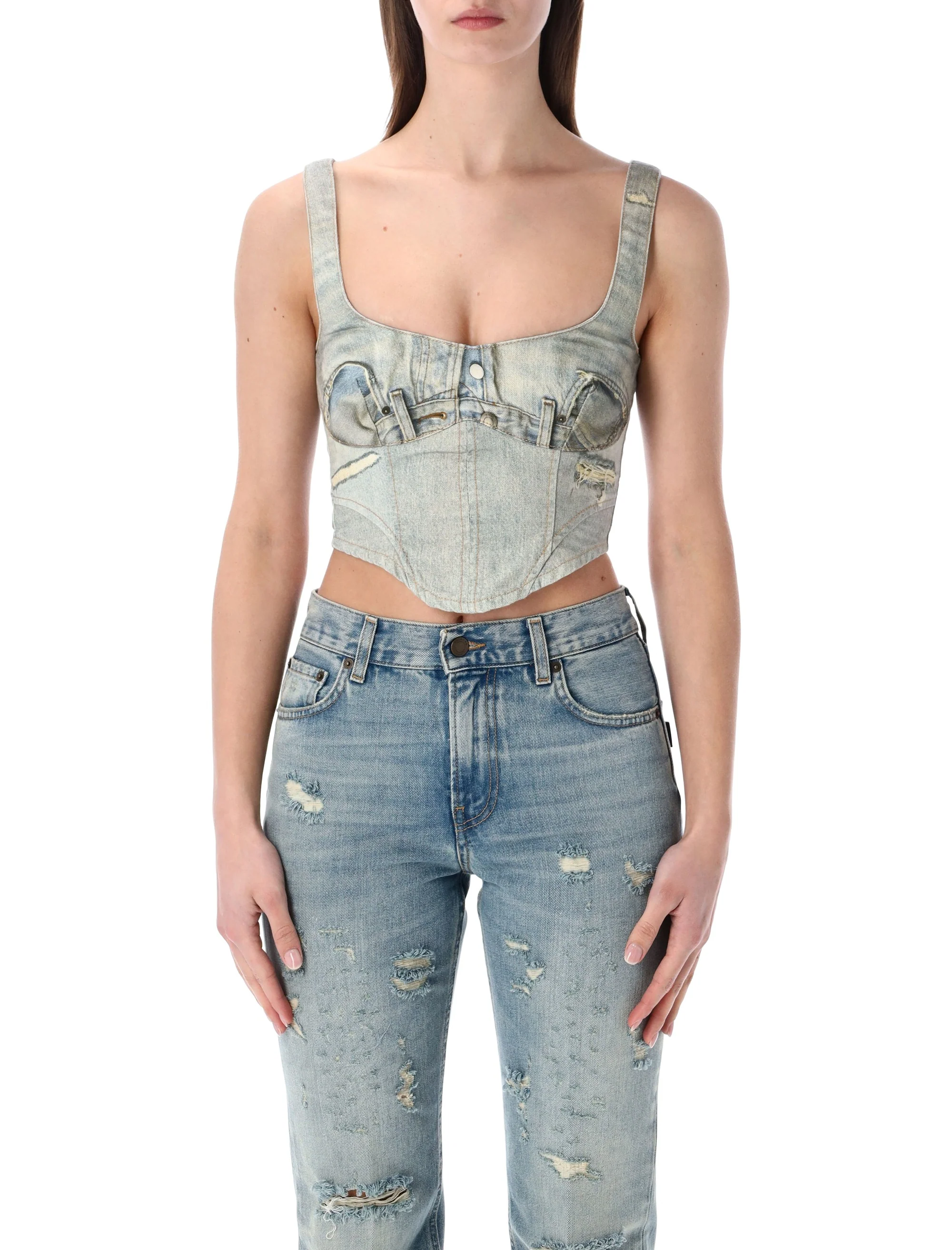 Haikure Sculpted Bust Sleeveless Top - Size S