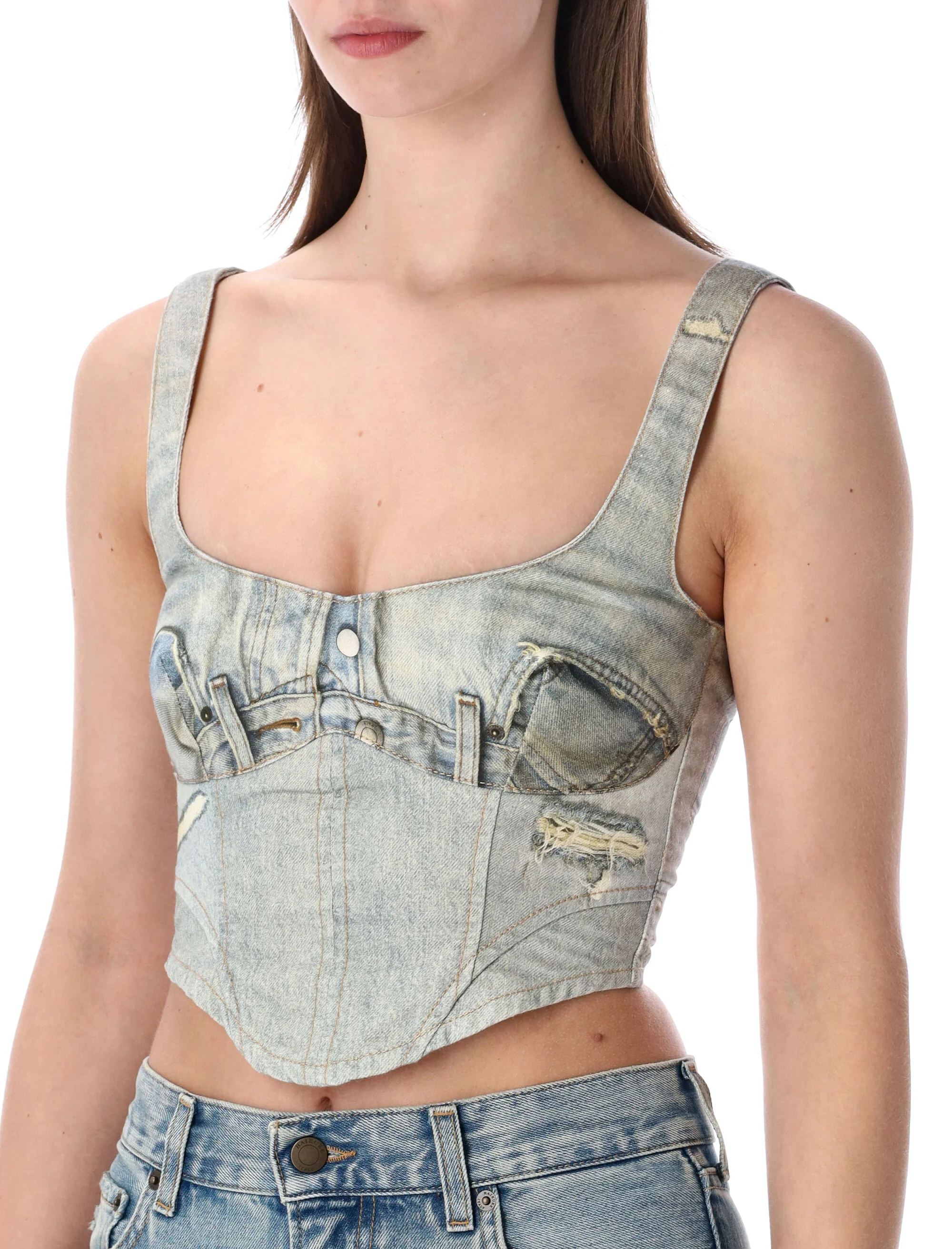 Haikure Sculpted Bust Sleeveless Top - Size S - Image 3