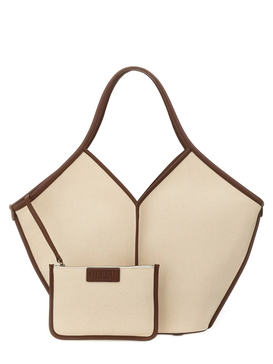 HEREU CALELLA - Leather-trimmed Organic Cotton Tote Bag - Image 3